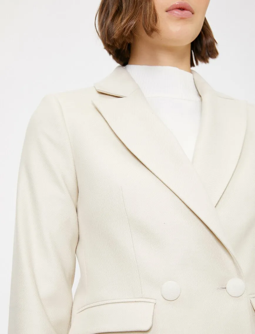 14938 Ecru Double-breasted Jacket