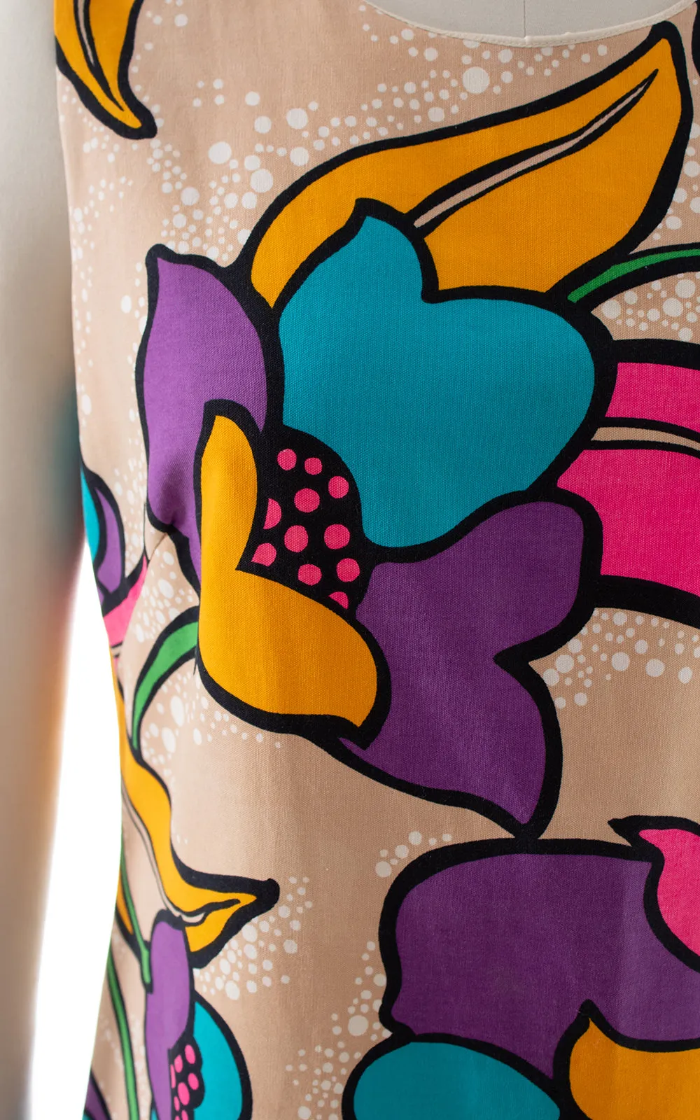 1960s Oversized Floral Shift Dress | medium