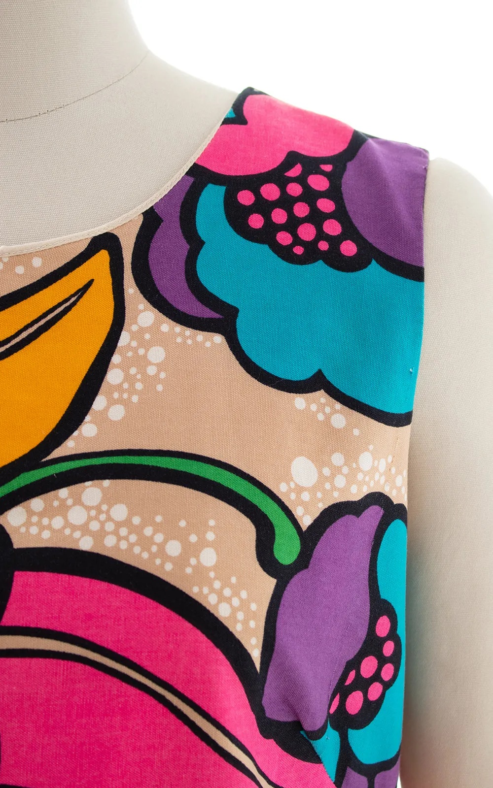 1960s Oversized Floral Shift Dress | medium