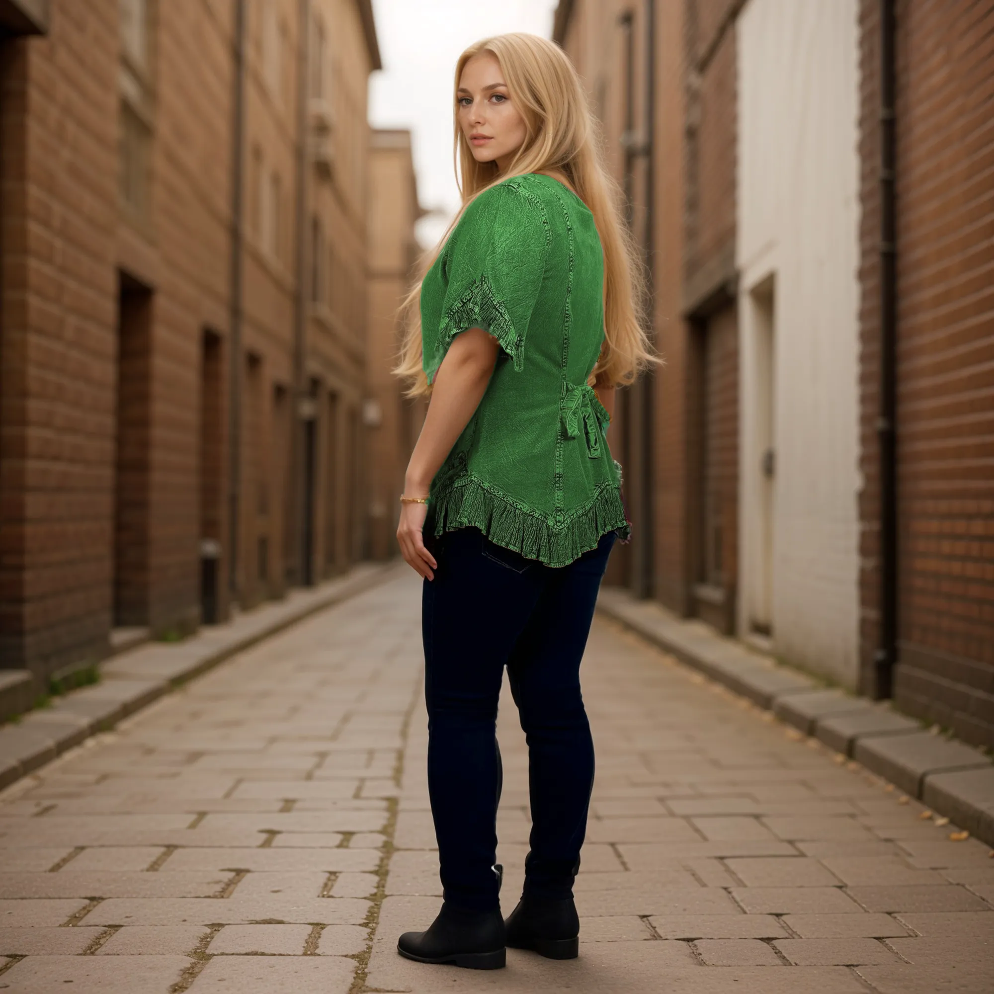 305 B Medieval Bohemian Embroidered Bottom Shirt Blouse