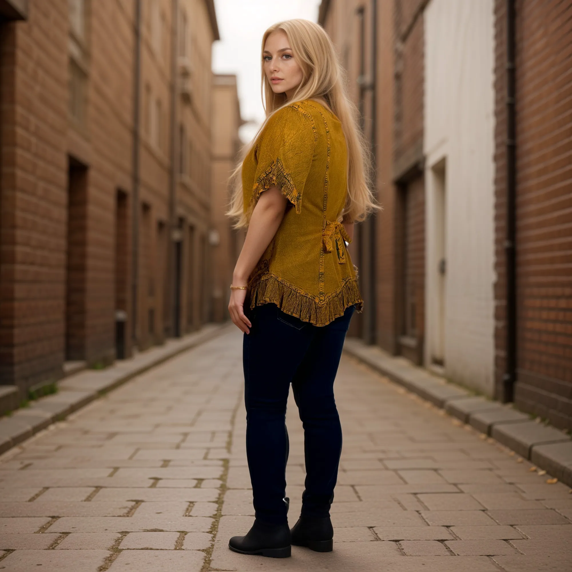 305 B Medieval Bohemian Embroidered Bottom Shirt Blouse