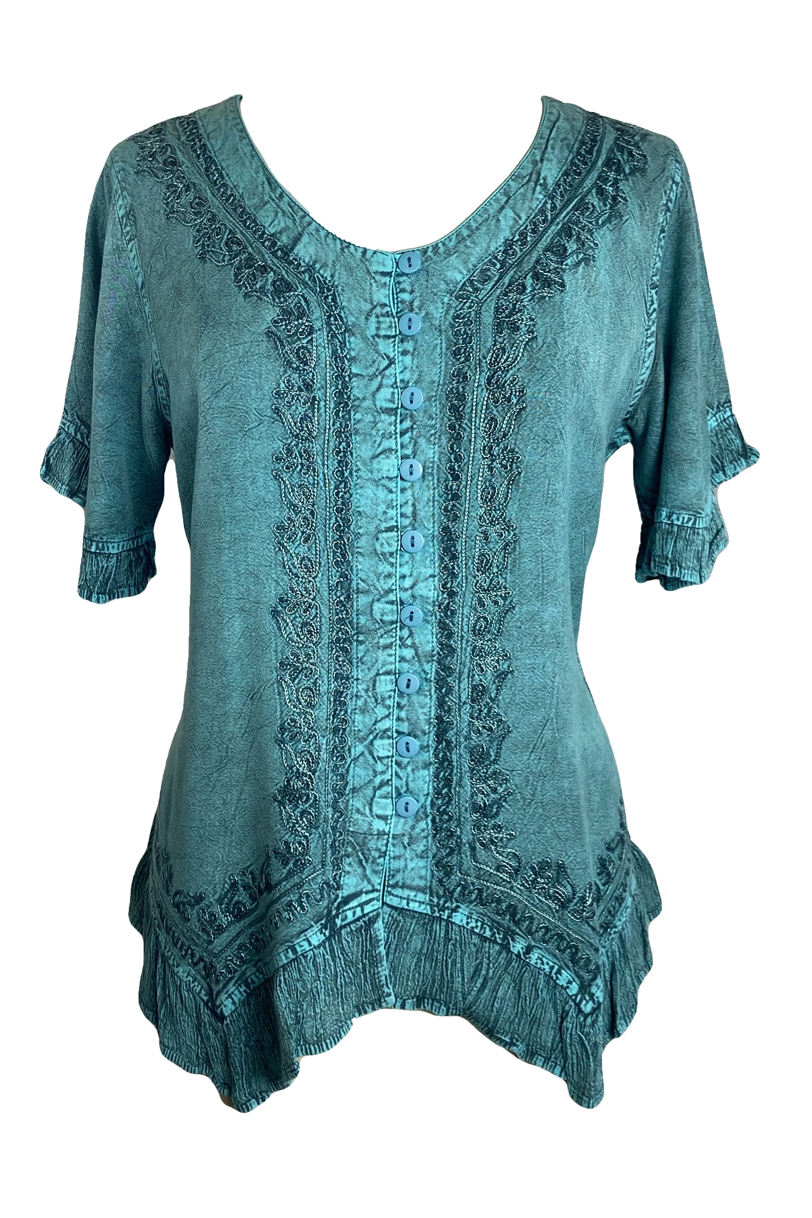 305 B Medieval Bohemian Embroidered Bottom Shirt Blouse