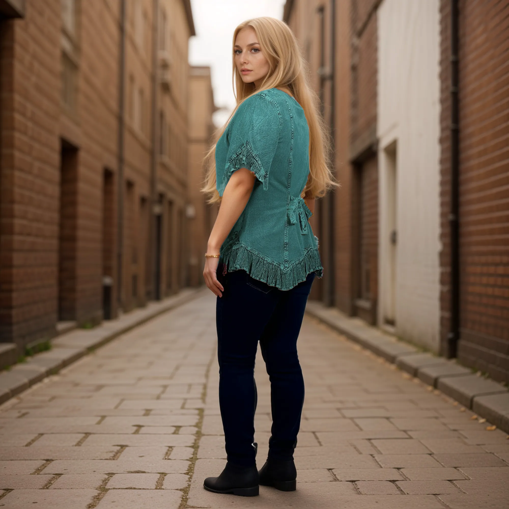 305 B Medieval Bohemian Embroidered Bottom Shirt Blouse