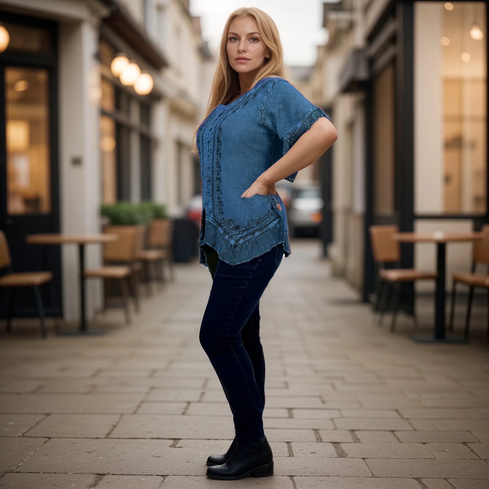 305 B Medieval Bohemian Embroidered Bottom Shirt Blouse