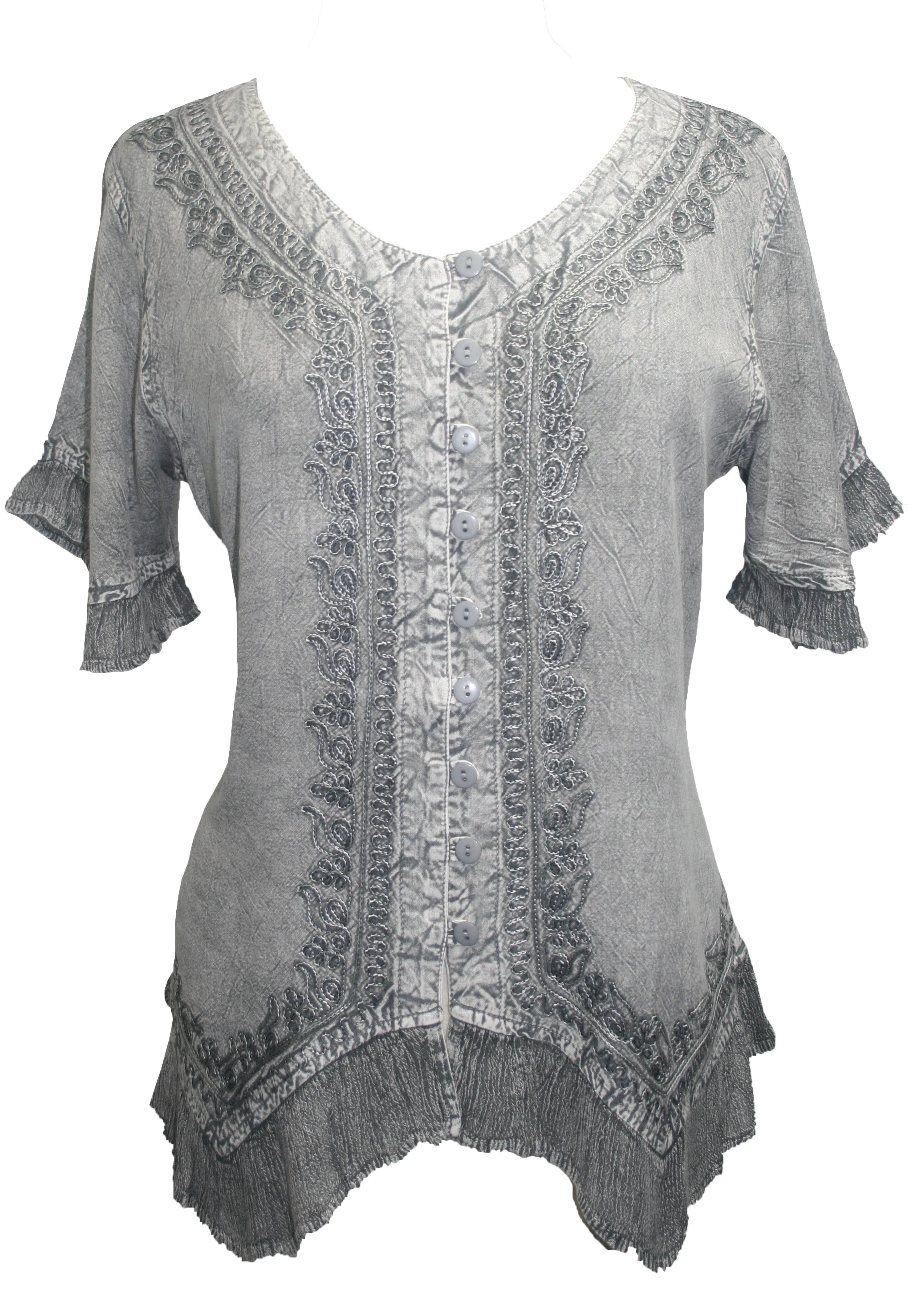 305 B Medieval Bohemian Embroidered Bottom Shirt Blouse