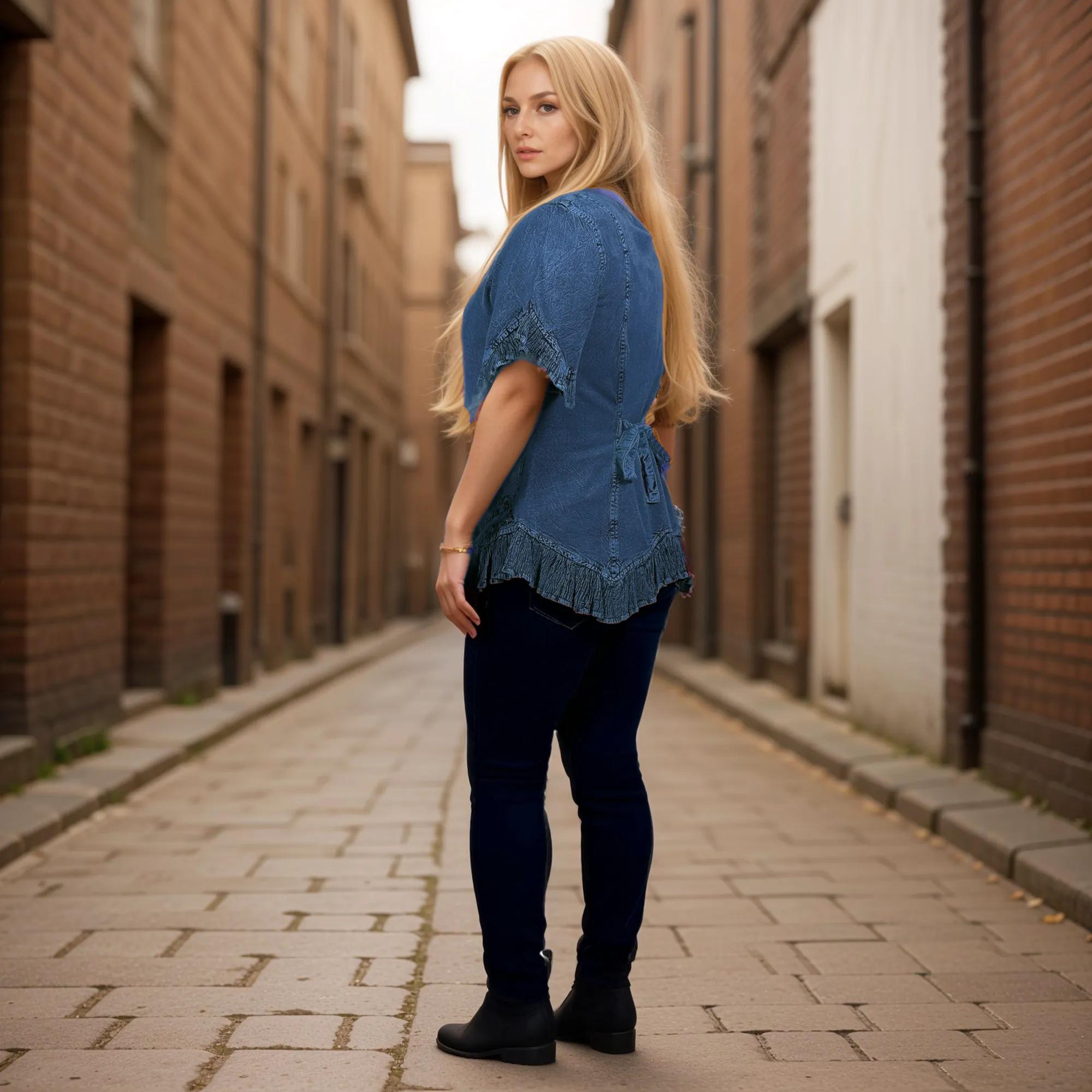 305 B Medieval Bohemian Embroidered Bottom Shirt Blouse