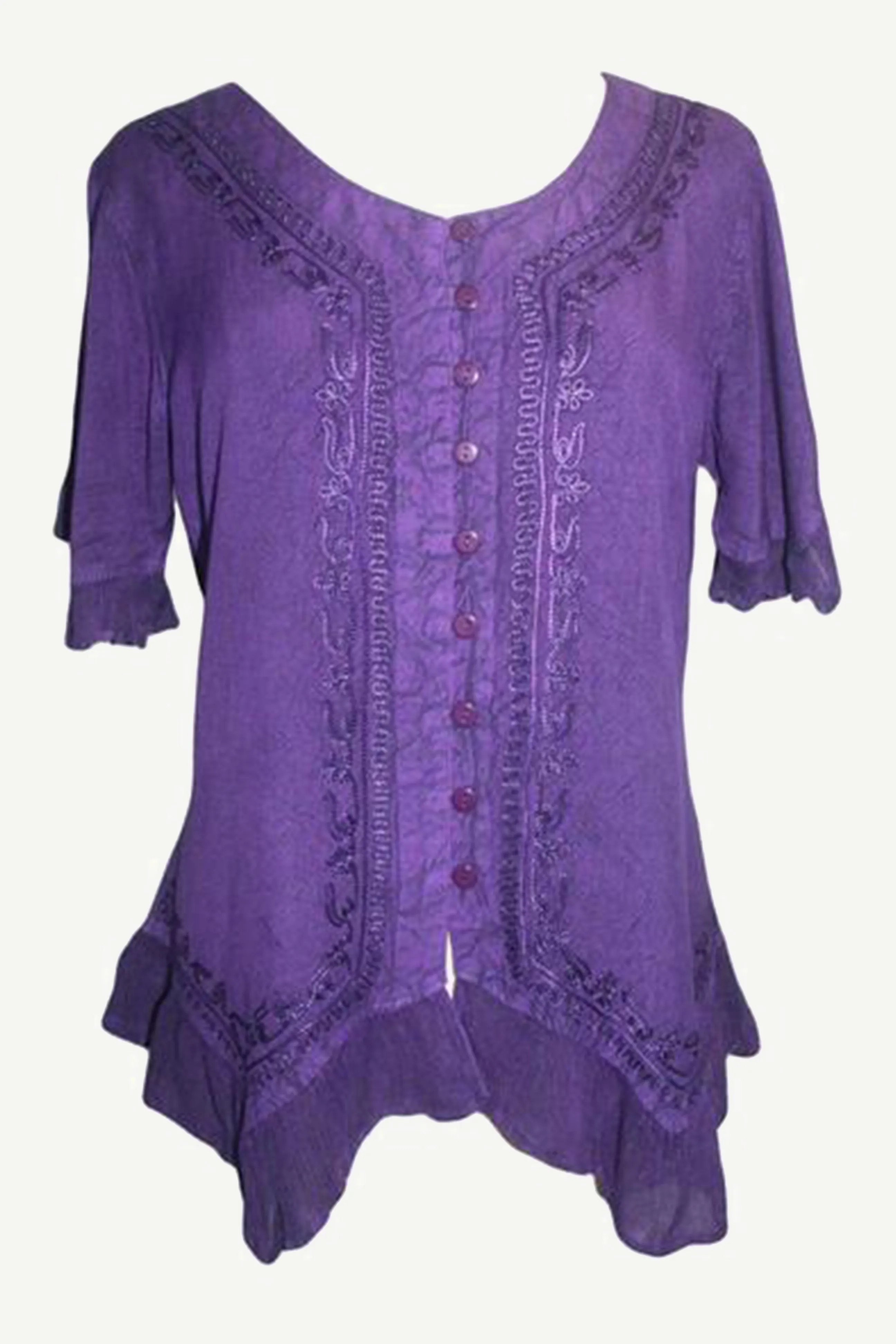 305 B Medieval Bohemian Embroidered Bottom Shirt Blouse
