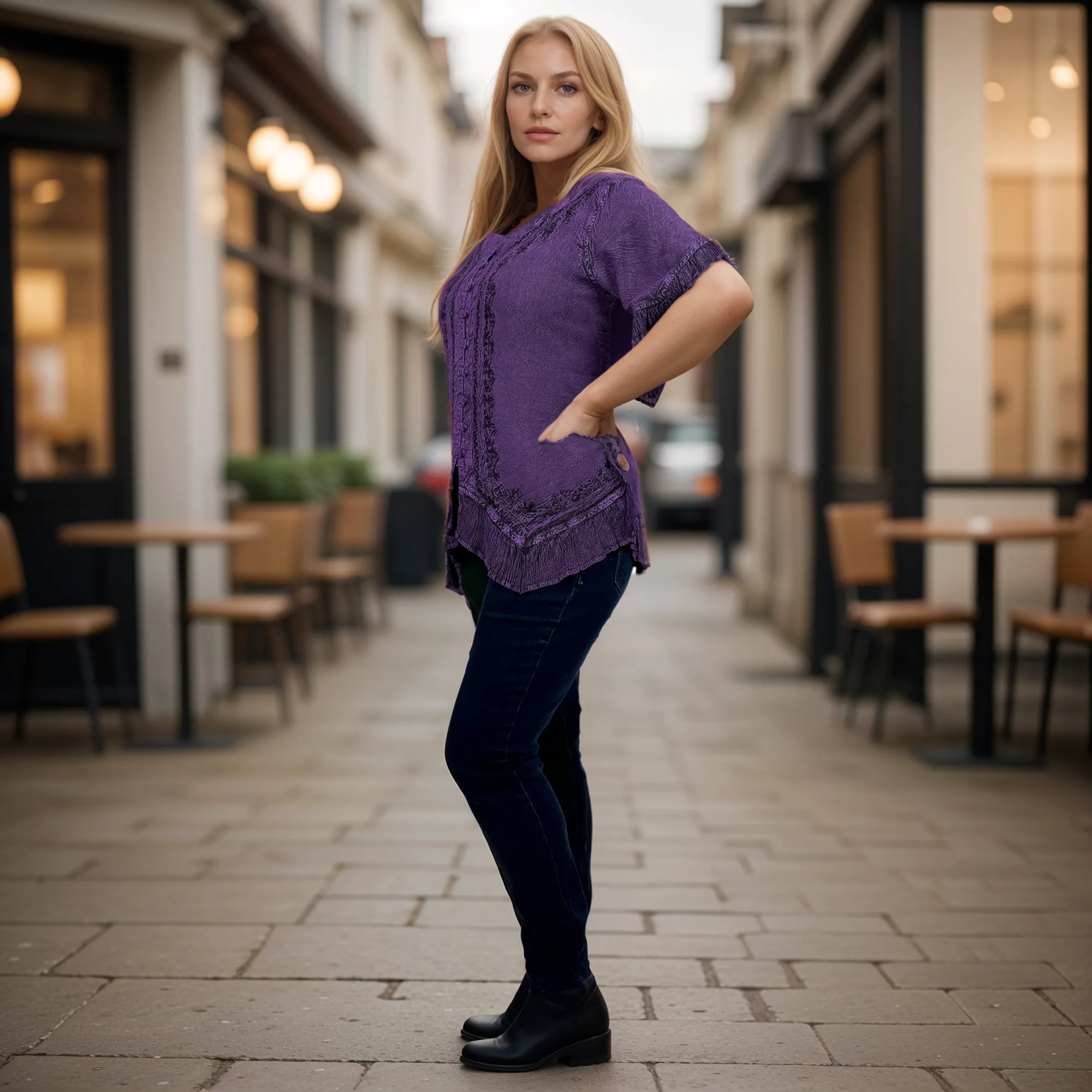 305 B Medieval Bohemian Embroidered Bottom Shirt Blouse
