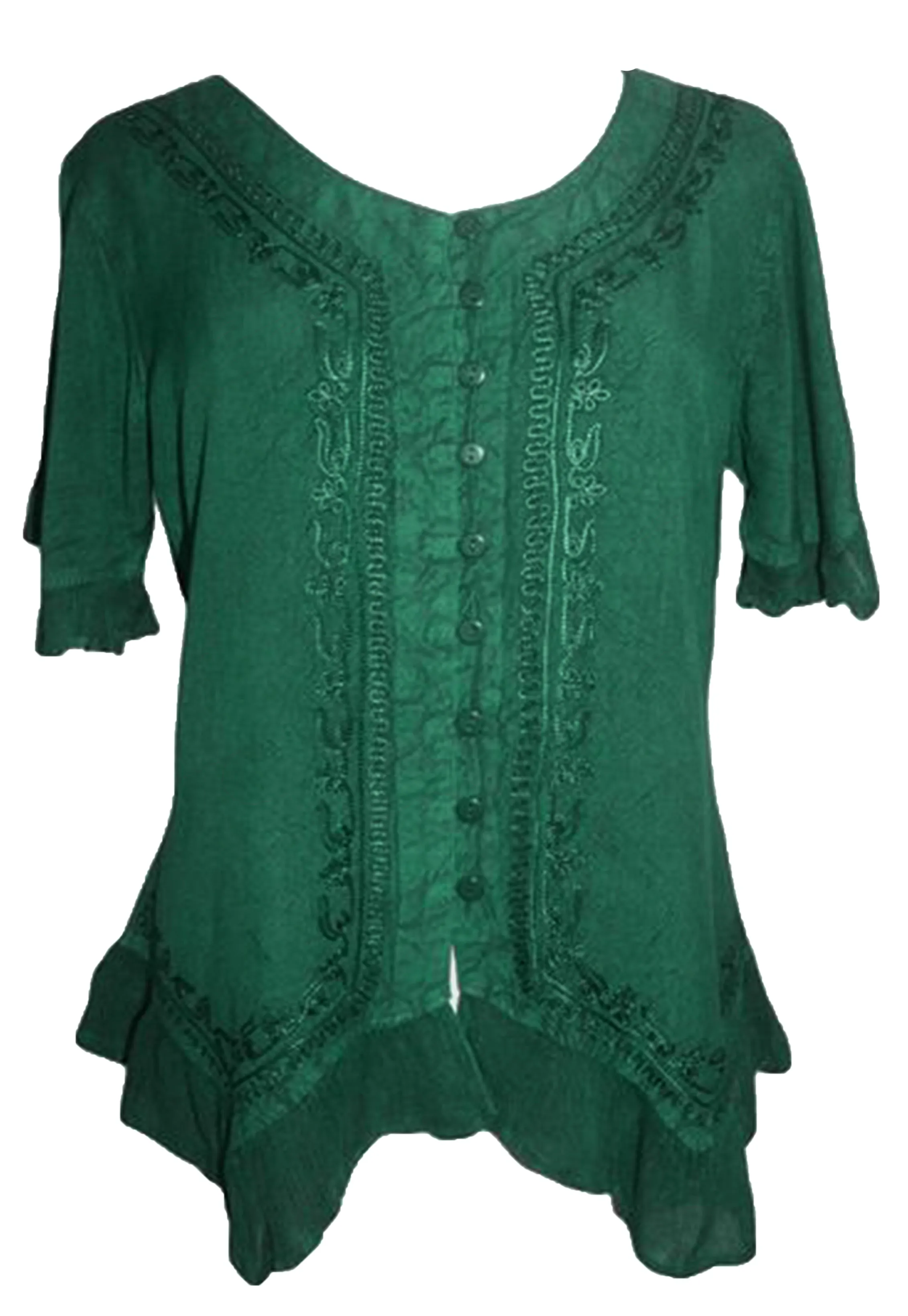 305 B Medieval Bohemian Embroidered Bottom Shirt Blouse