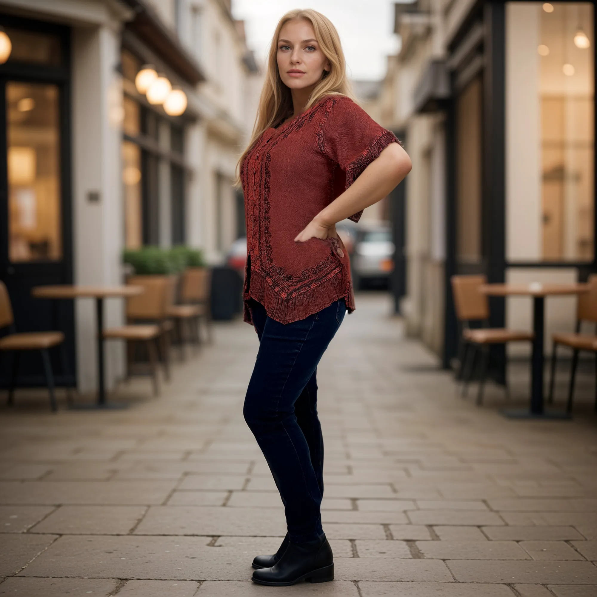 305 B Medieval Bohemian Embroidered Bottom Shirt Blouse