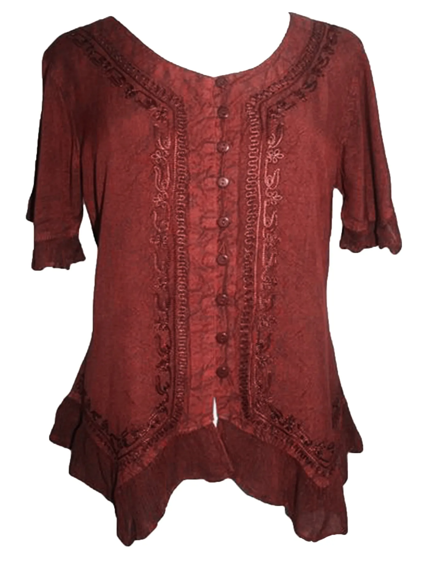 305 B Medieval Bohemian Embroidered Bottom Shirt Blouse