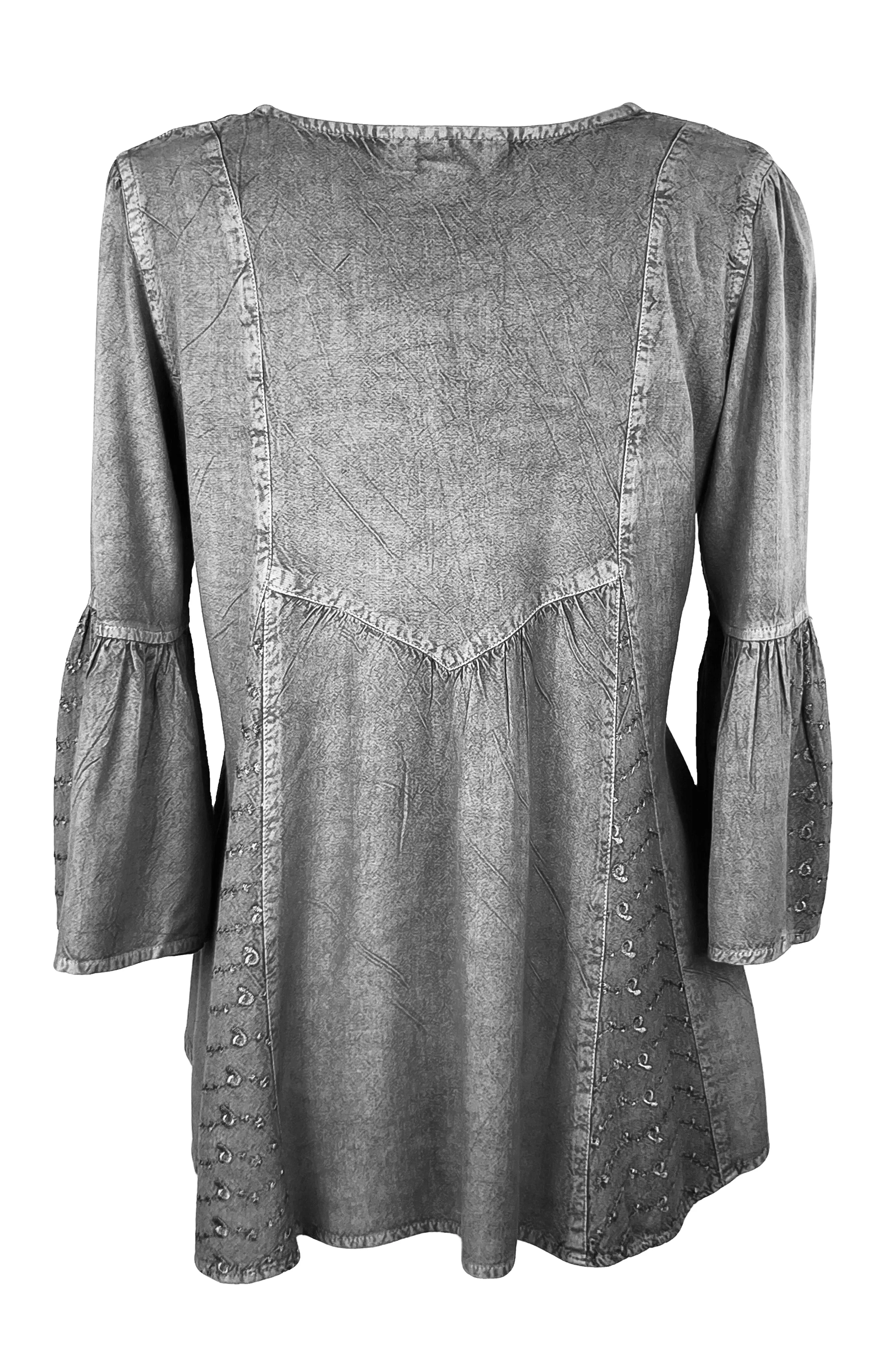 307 B Medieval Bohemian Embroidered Button Shirt Blouse