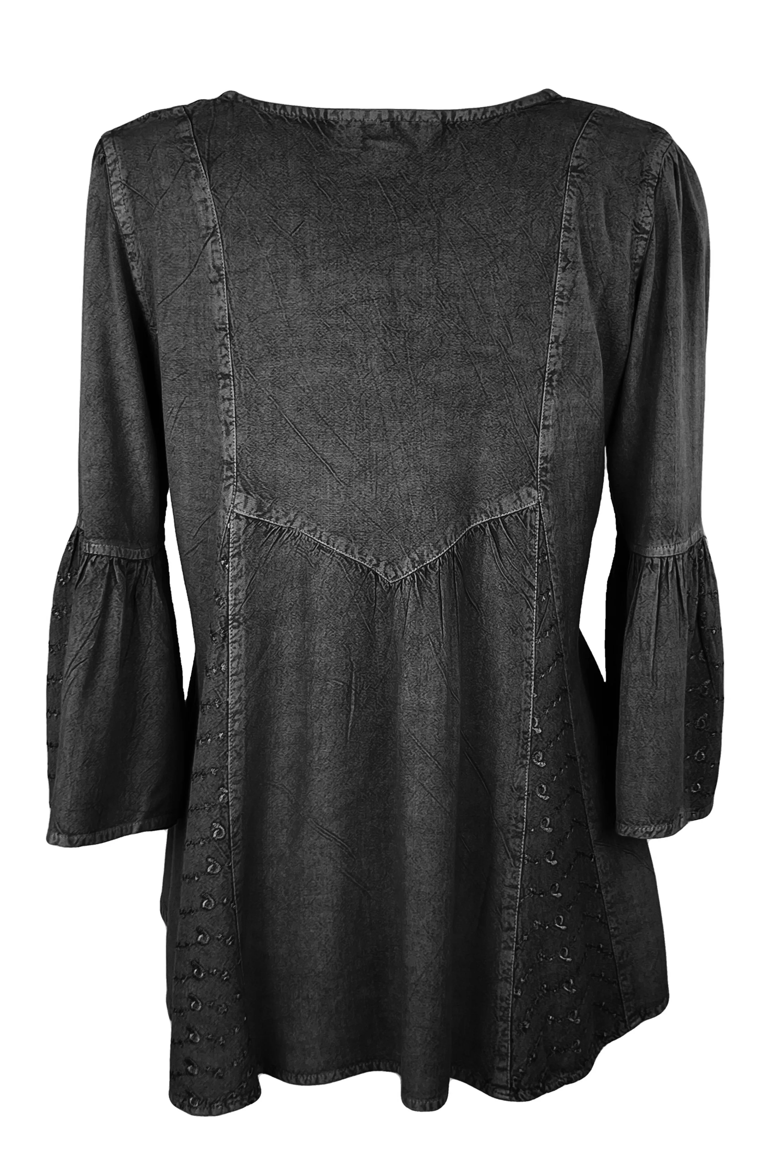 307 B Medieval Bohemian Embroidered Button Shirt Blouse