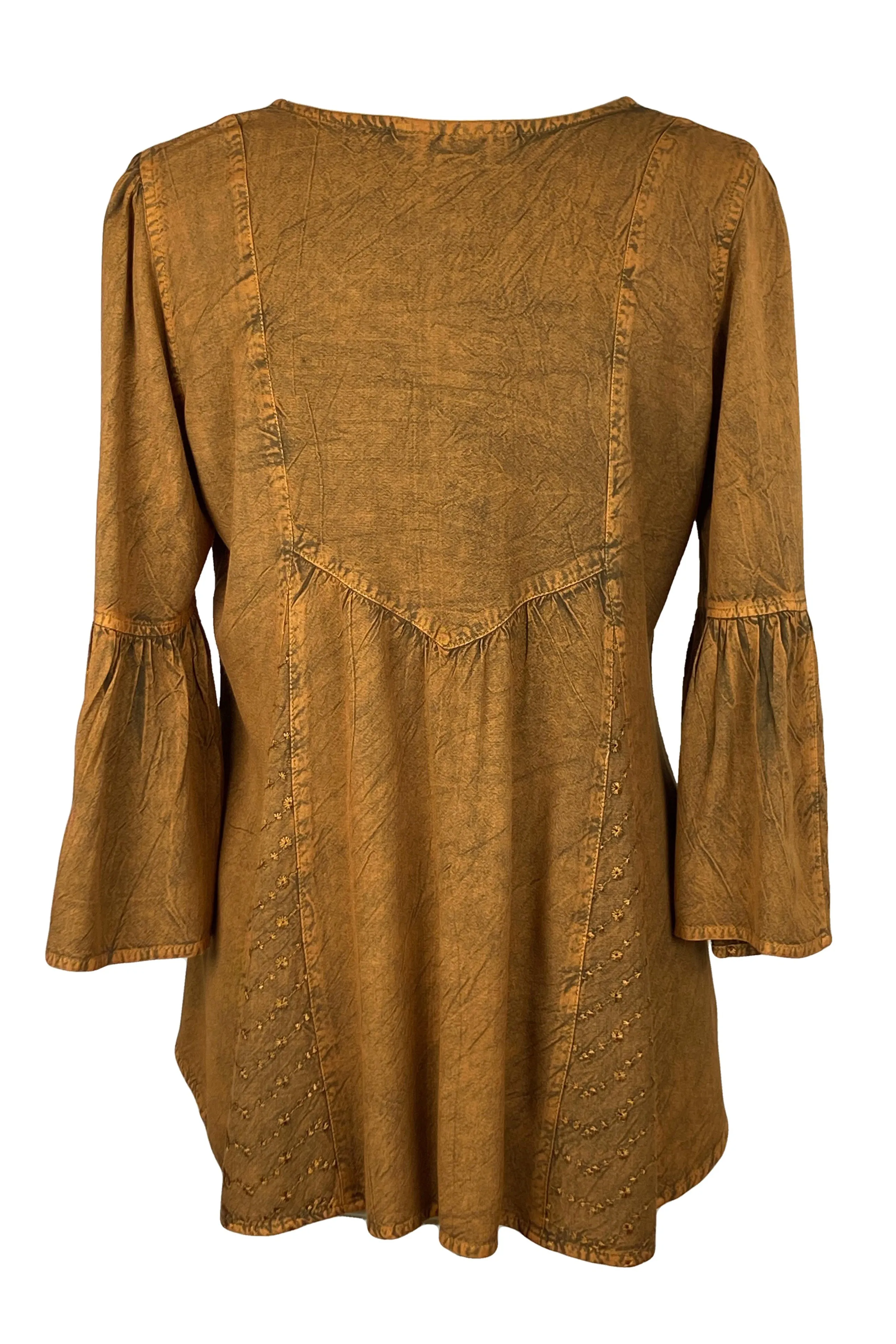 307 B Medieval Bohemian Embroidered Button Shirt Blouse