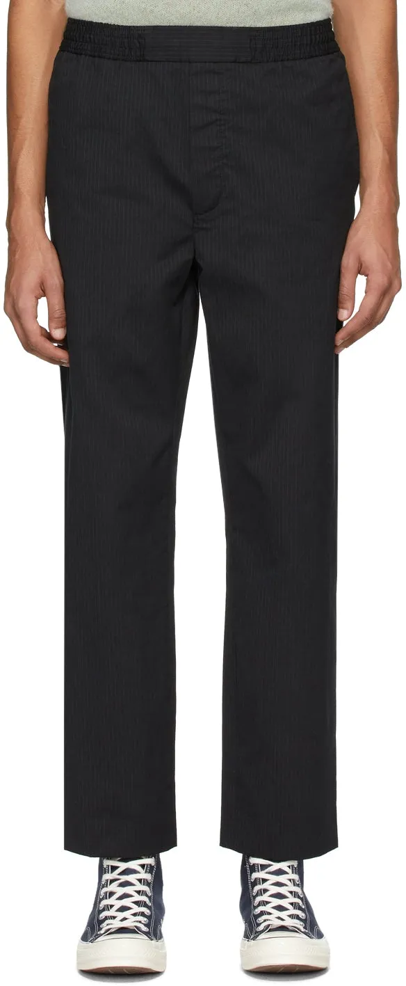 Acne Studios Black Pinstripe Cropped Trousers