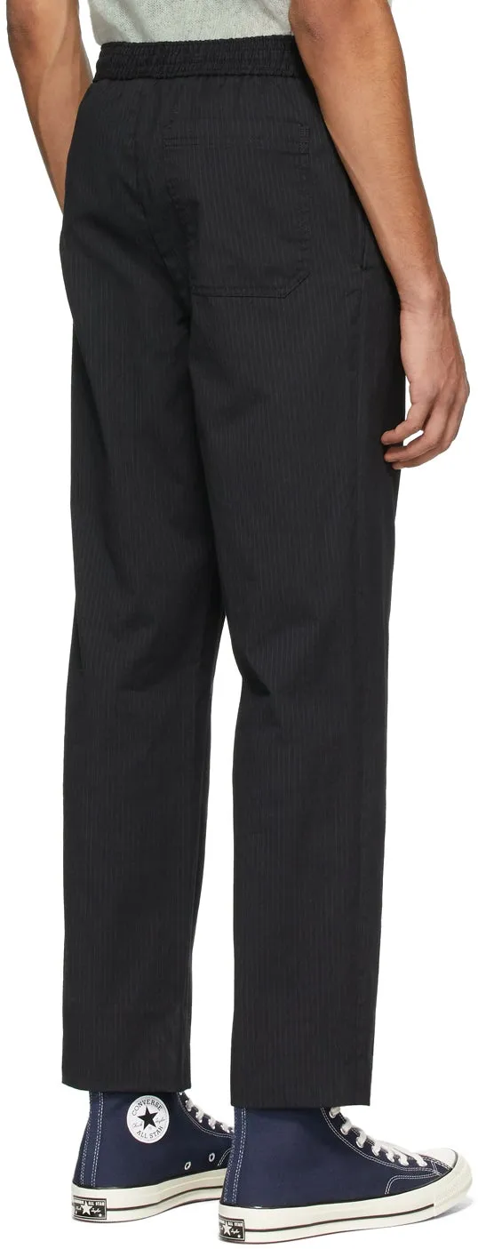 Acne Studios Black Pinstripe Cropped Trousers