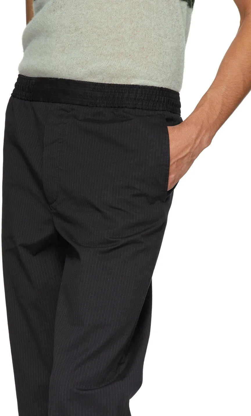 Acne Studios Black Pinstripe Cropped Trousers