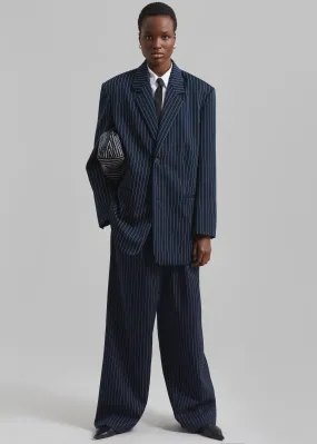 Aiden Twill Blazer - Navy/White Pinstripe