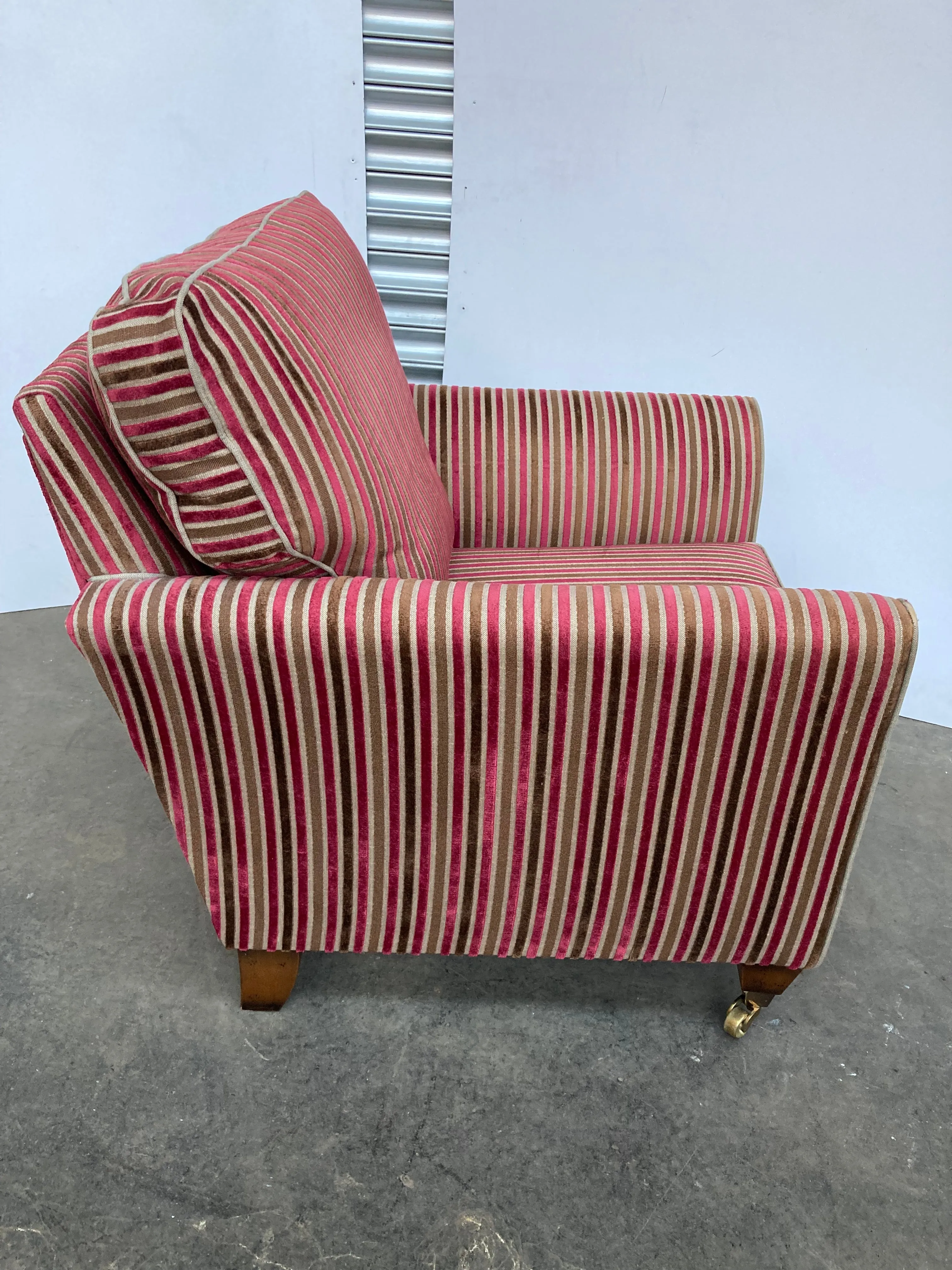Alstons Courtney Accent chair in cranberry pinstripe