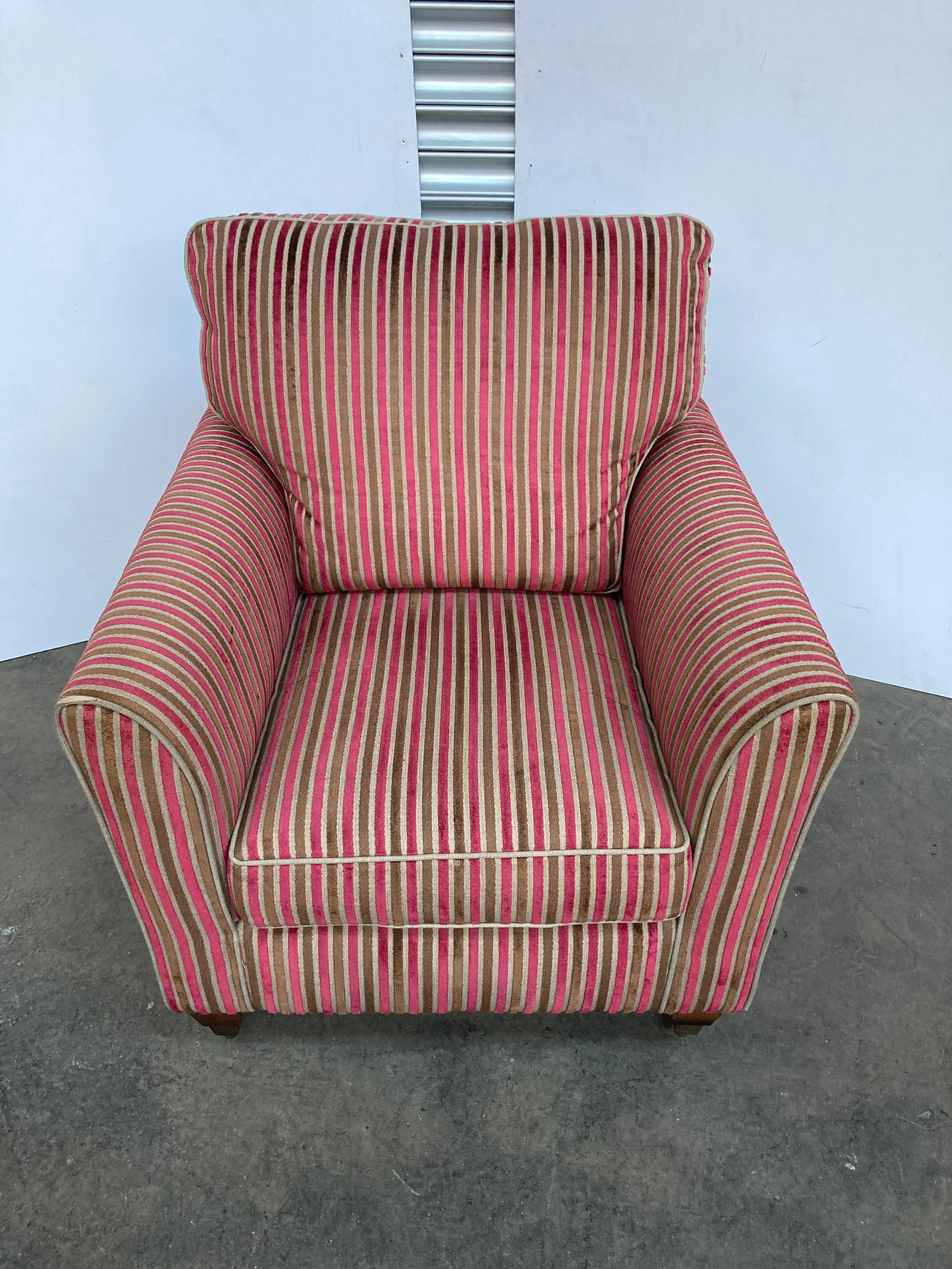 Alstons Courtney Accent chair in cranberry pinstripe