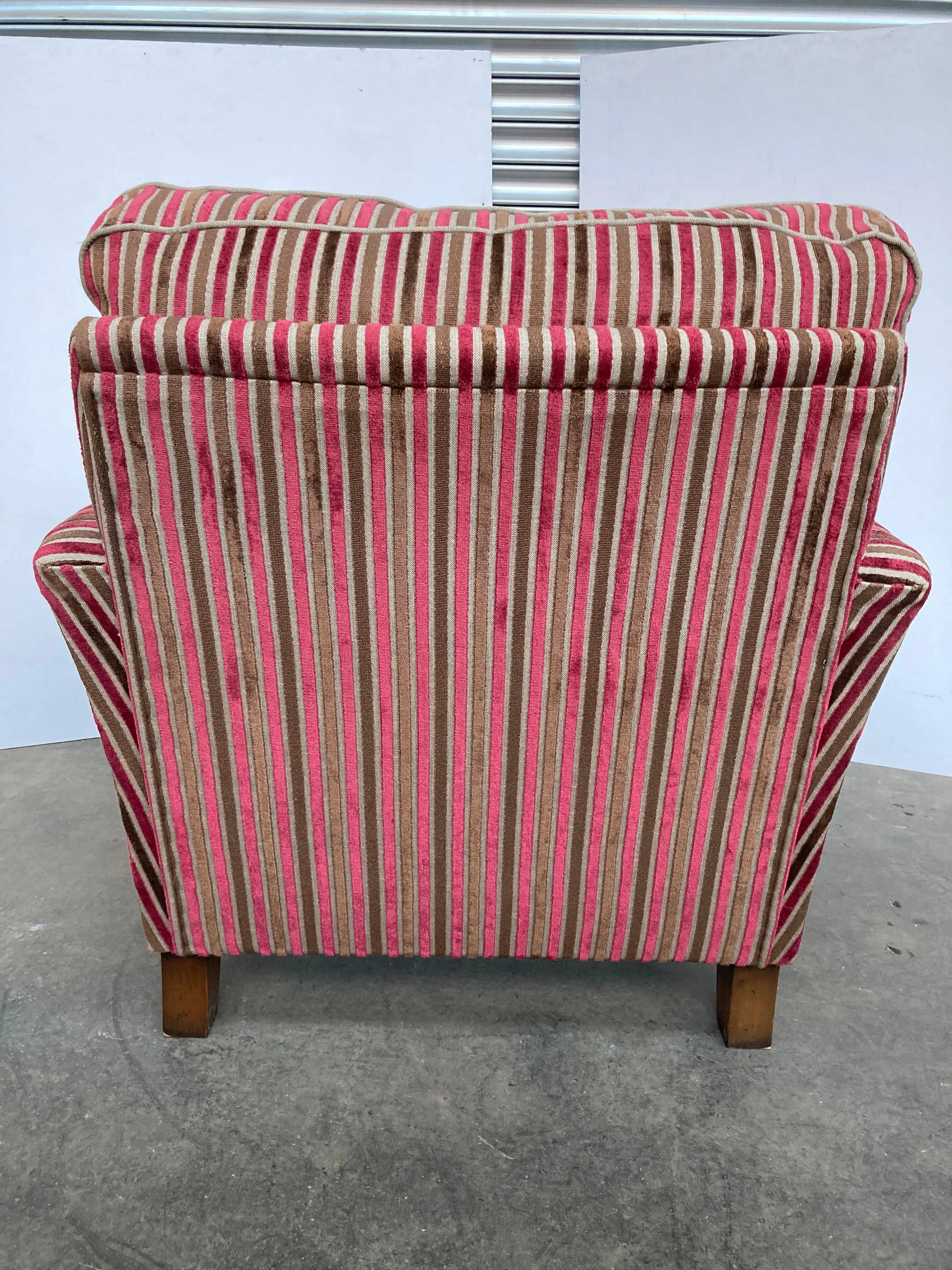 Alstons Courtney Accent chair in cranberry pinstripe