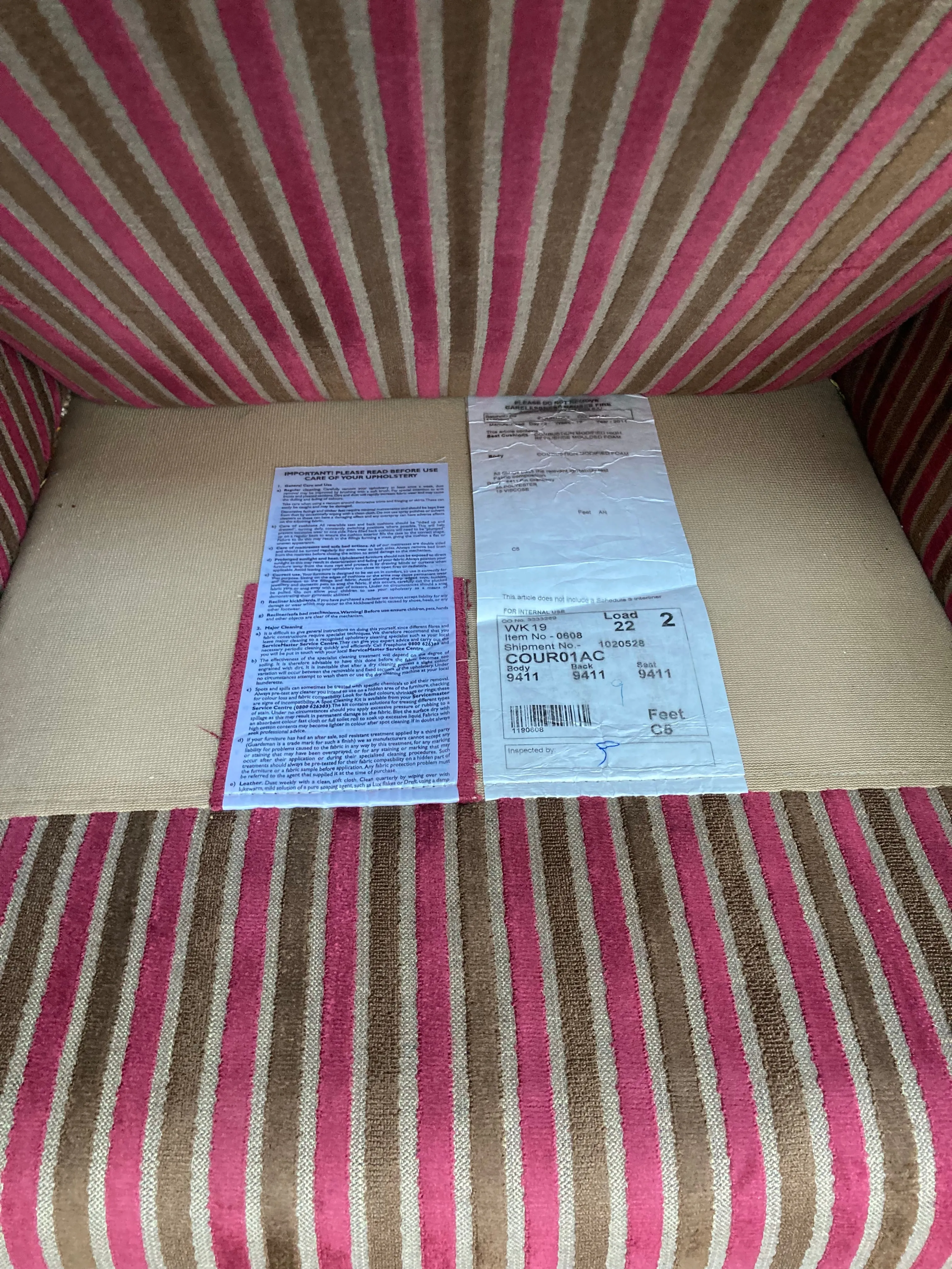 Alstons Courtney Accent chair in cranberry pinstripe