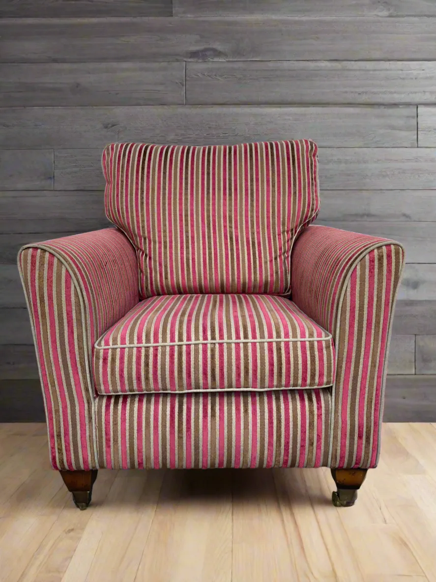 Alstons Courtney Accent chair in cranberry pinstripe