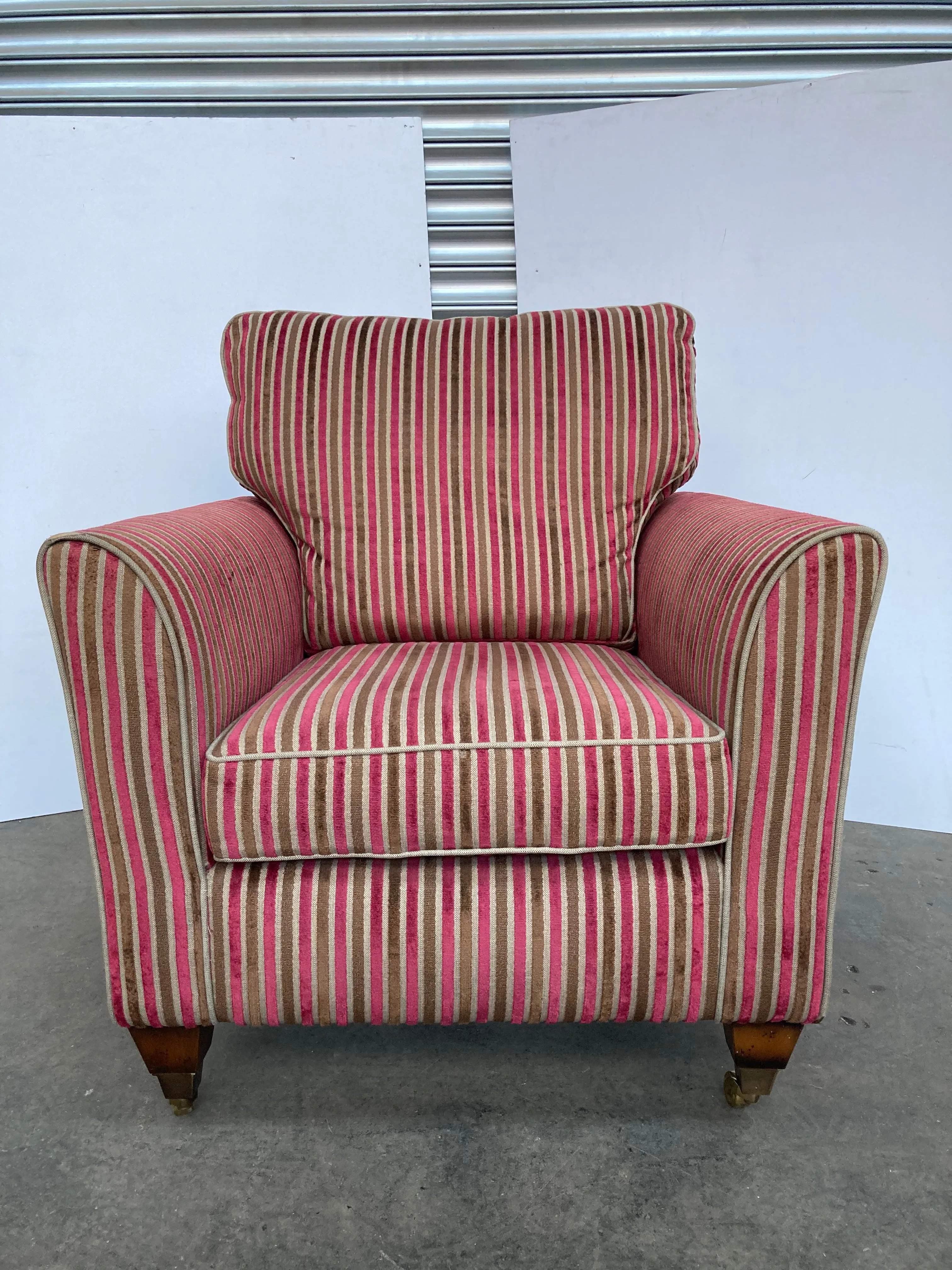 Alstons Courtney Accent chair in cranberry pinstripe