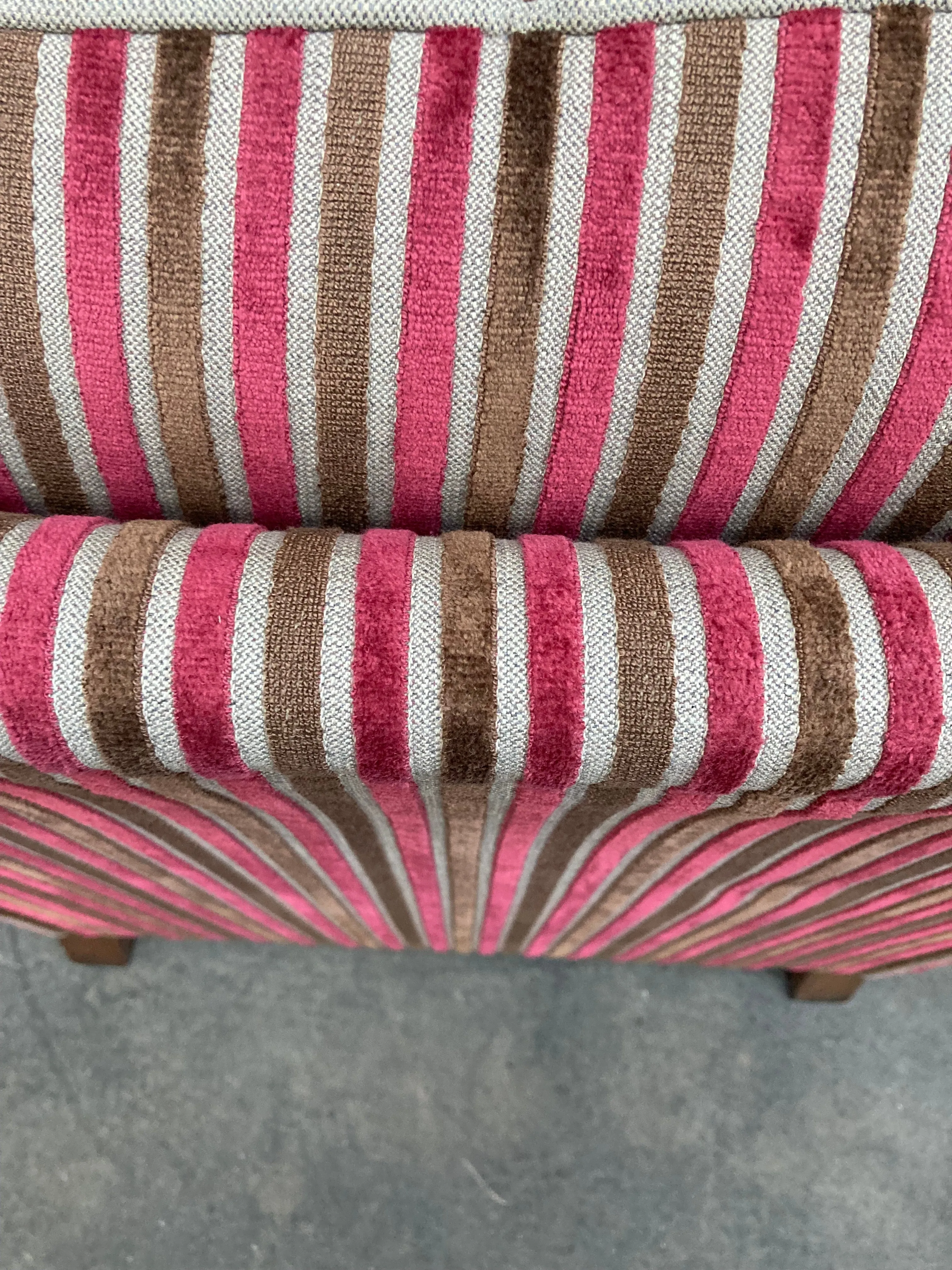 Alstons Courtney Accent chair in cranberry pinstripe