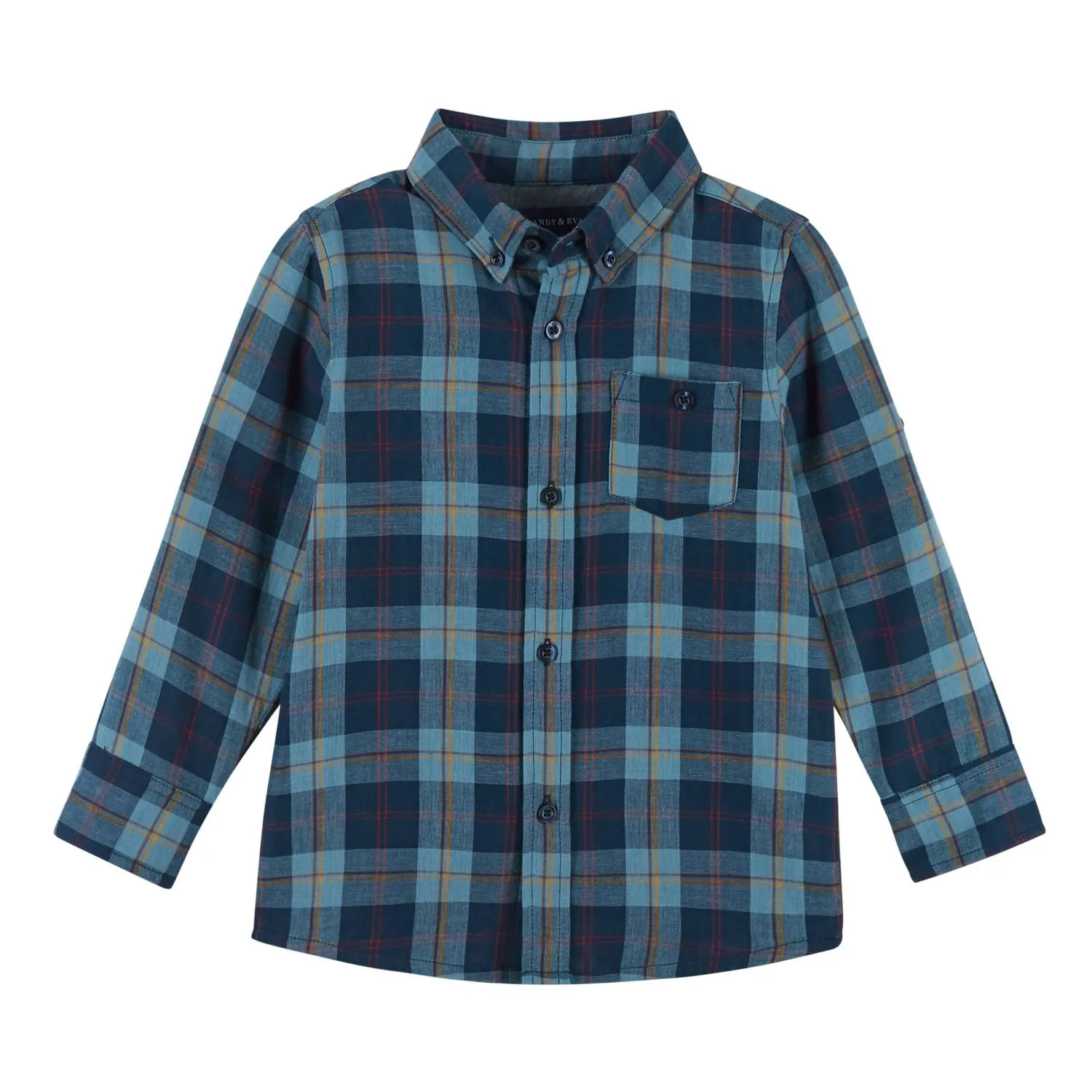 Andy & Evan - Boys Plaid Two-fer Buttondown Shirt
