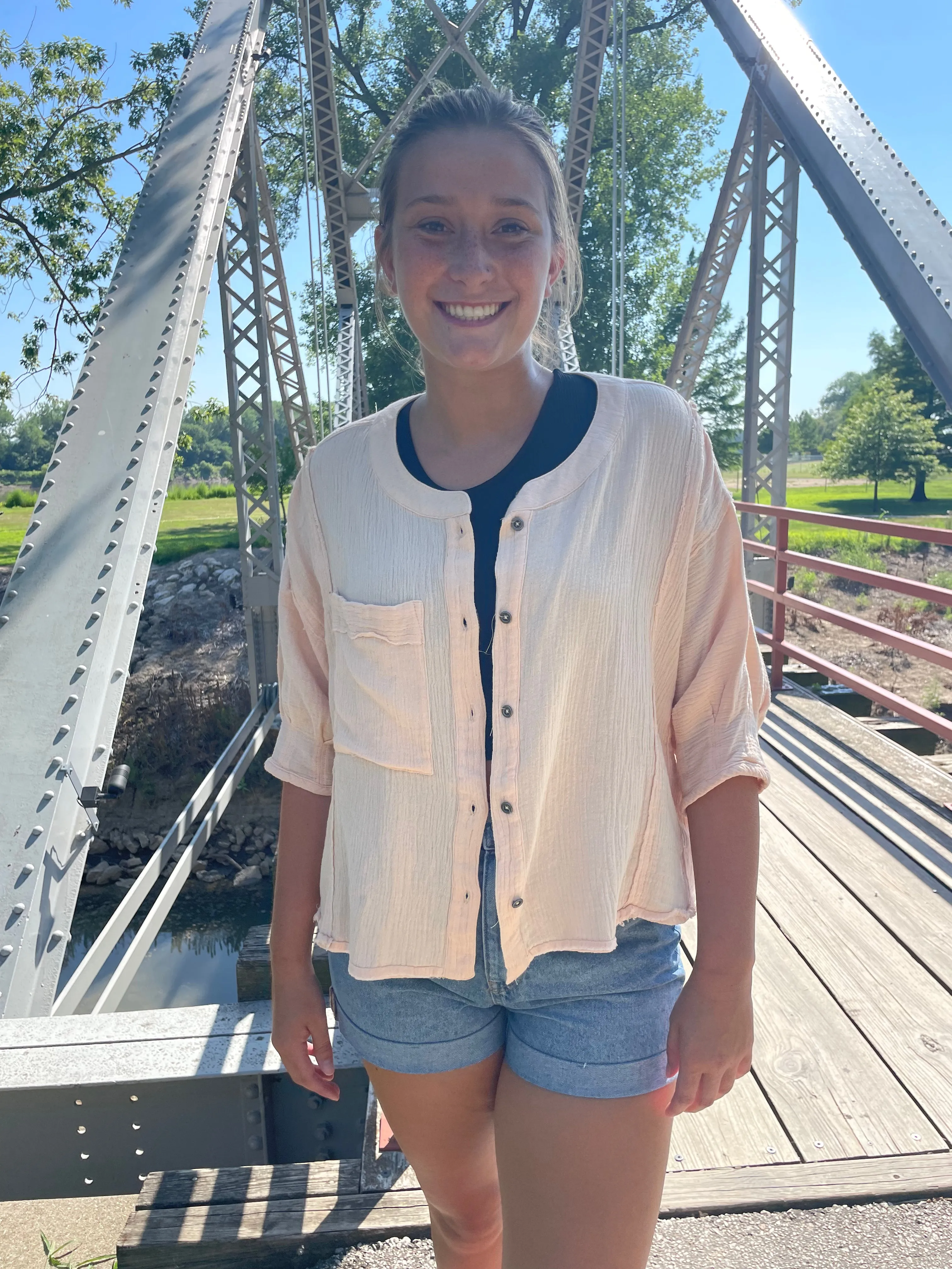 Apricot Button Down