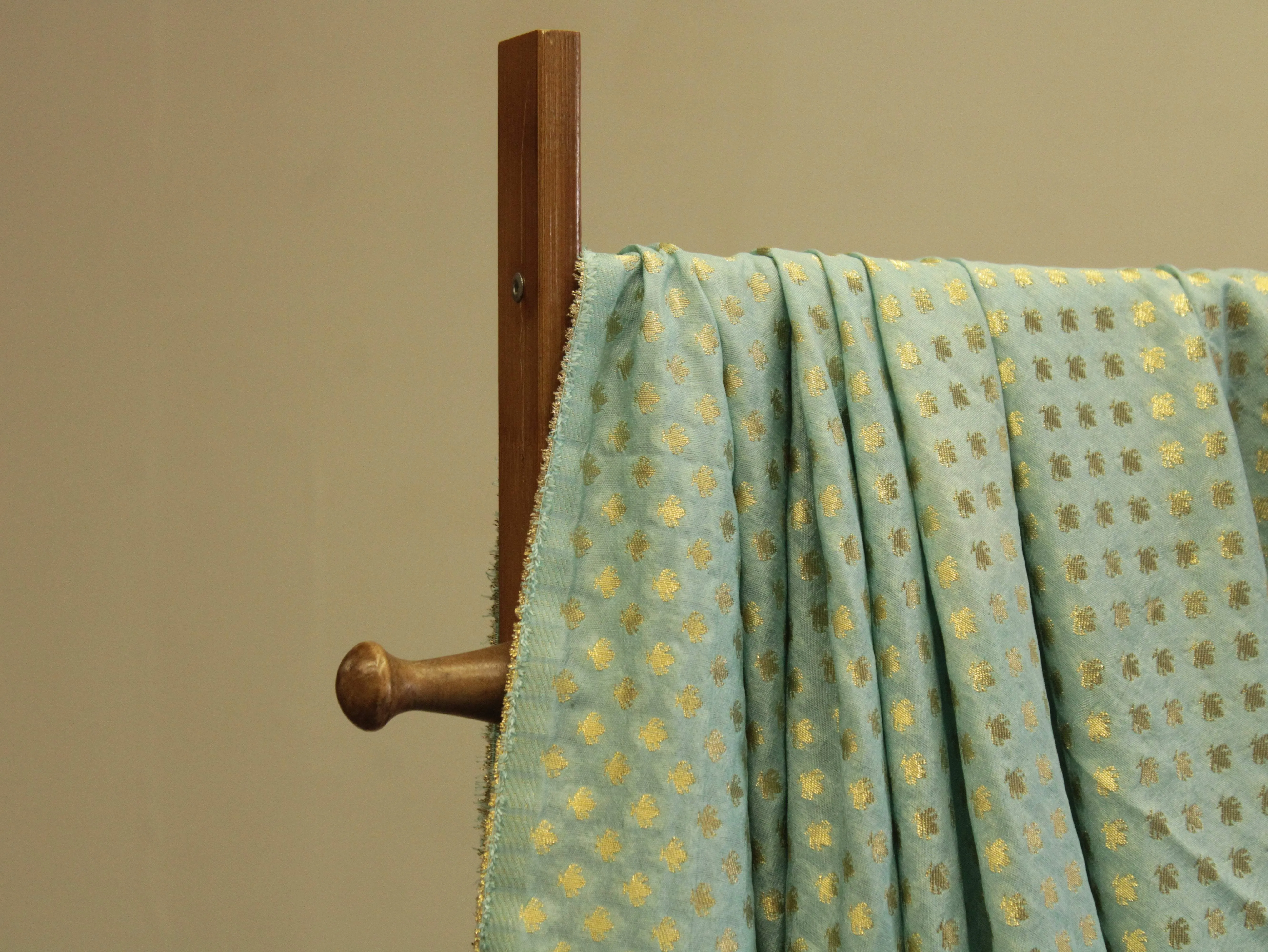 Banarasi Brocade Fabric - Light Blue