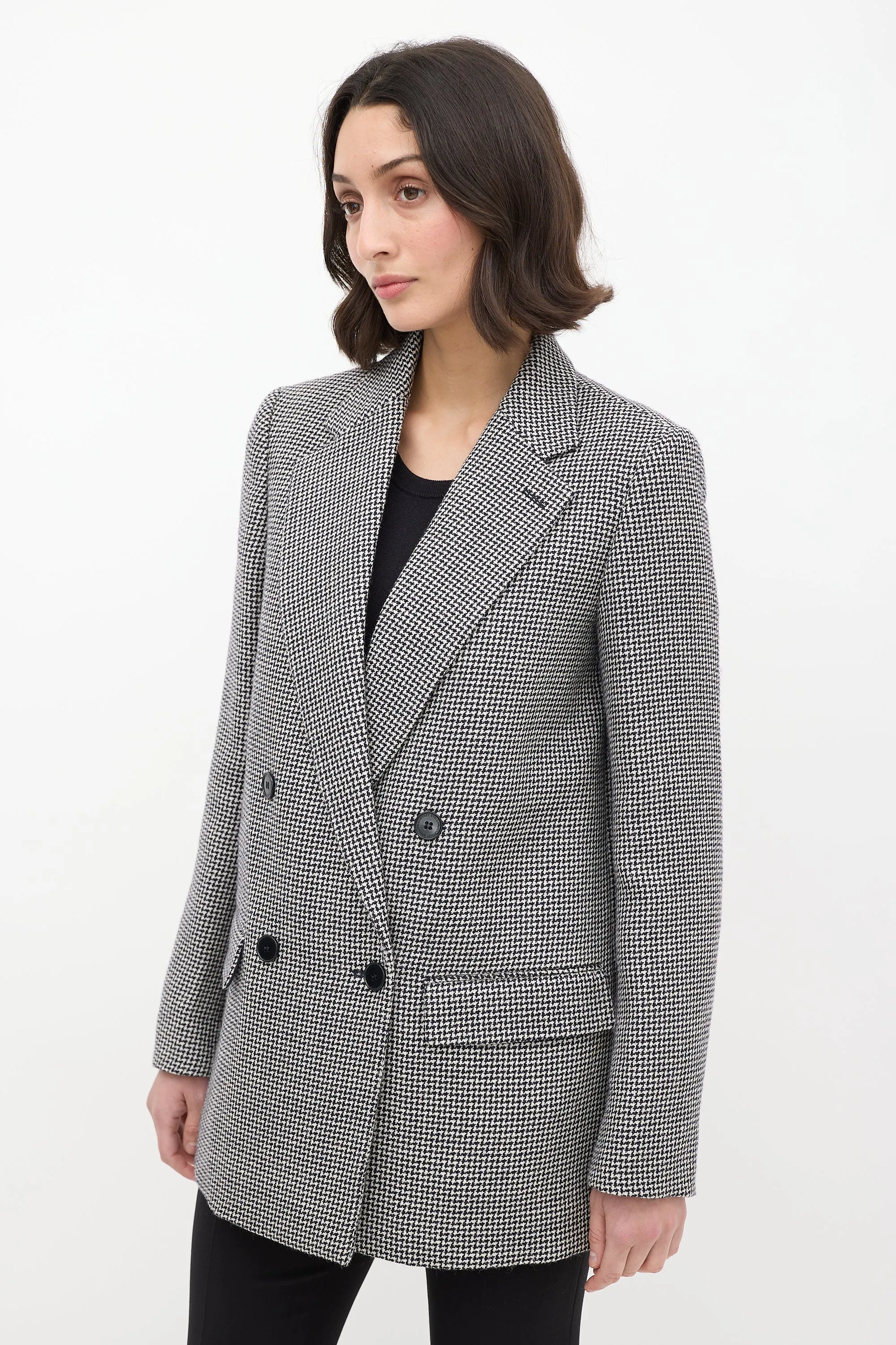 Black & White Houndstooth Blazer