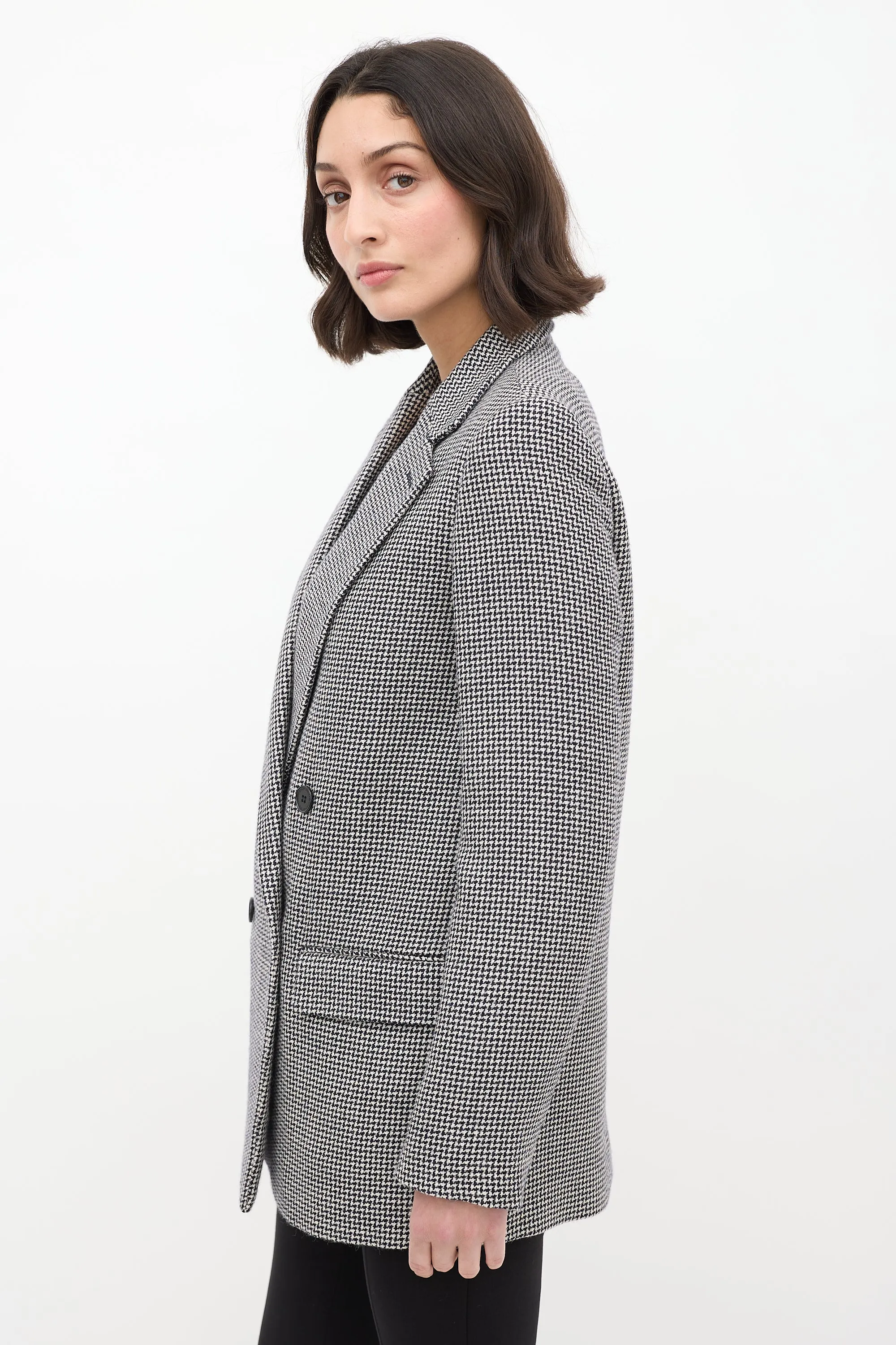 Black & White Houndstooth Blazer