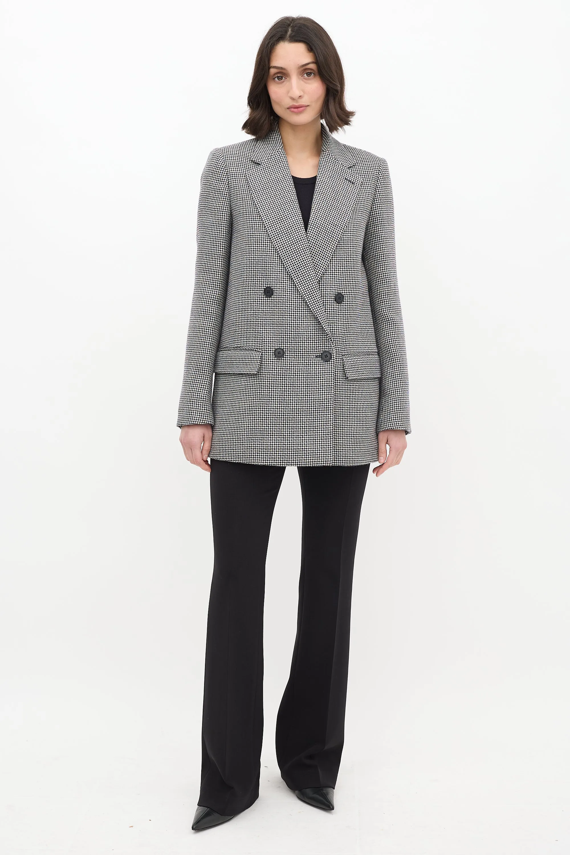 Black & White Houndstooth Blazer
