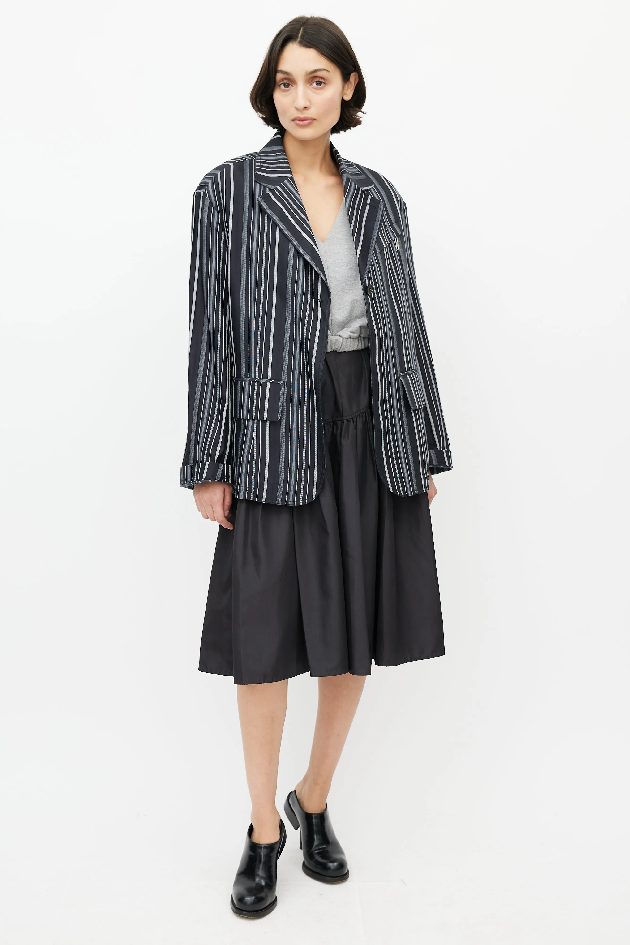 Black & White Pinstripe Blazer