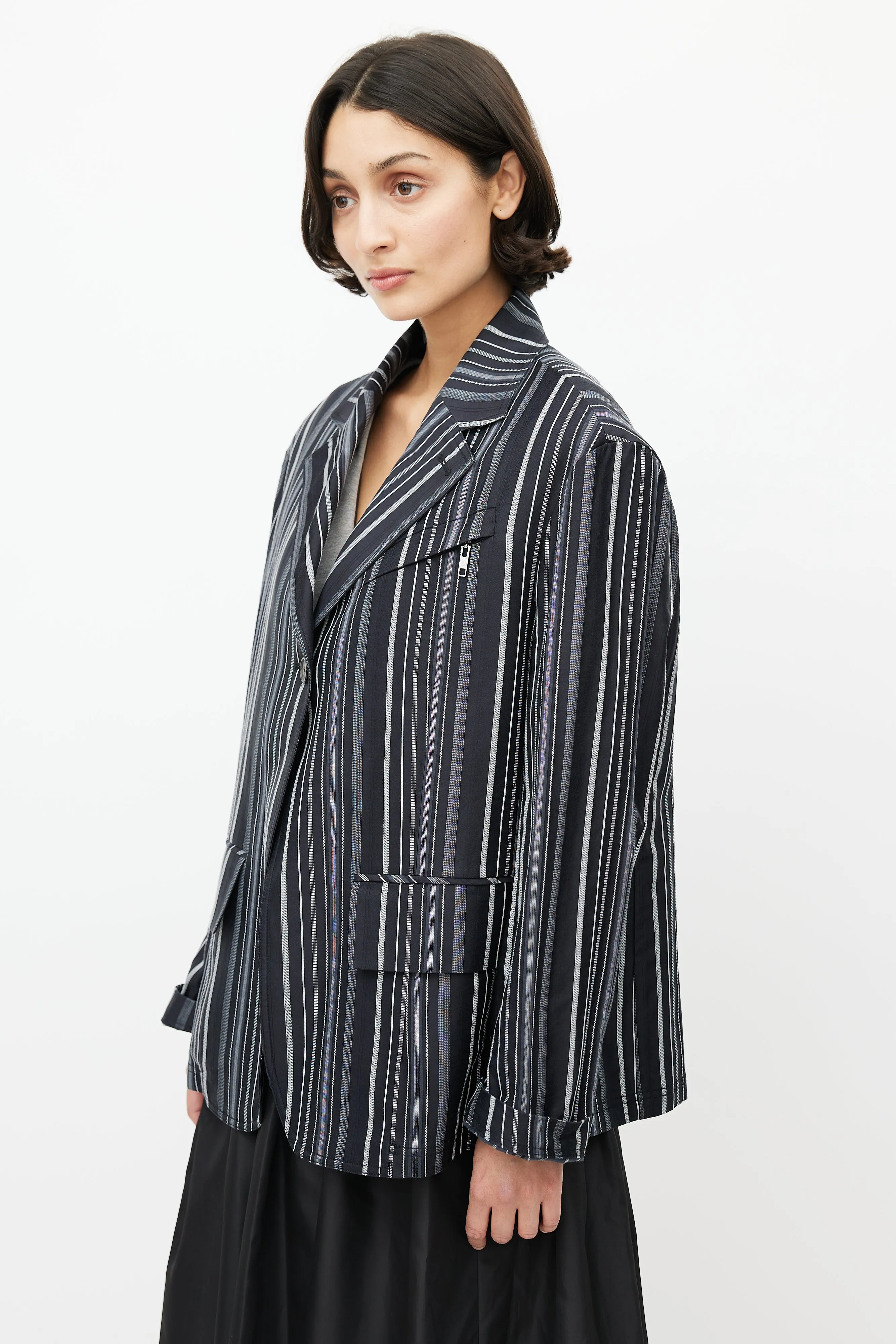 Black & White Pinstripe Blazer