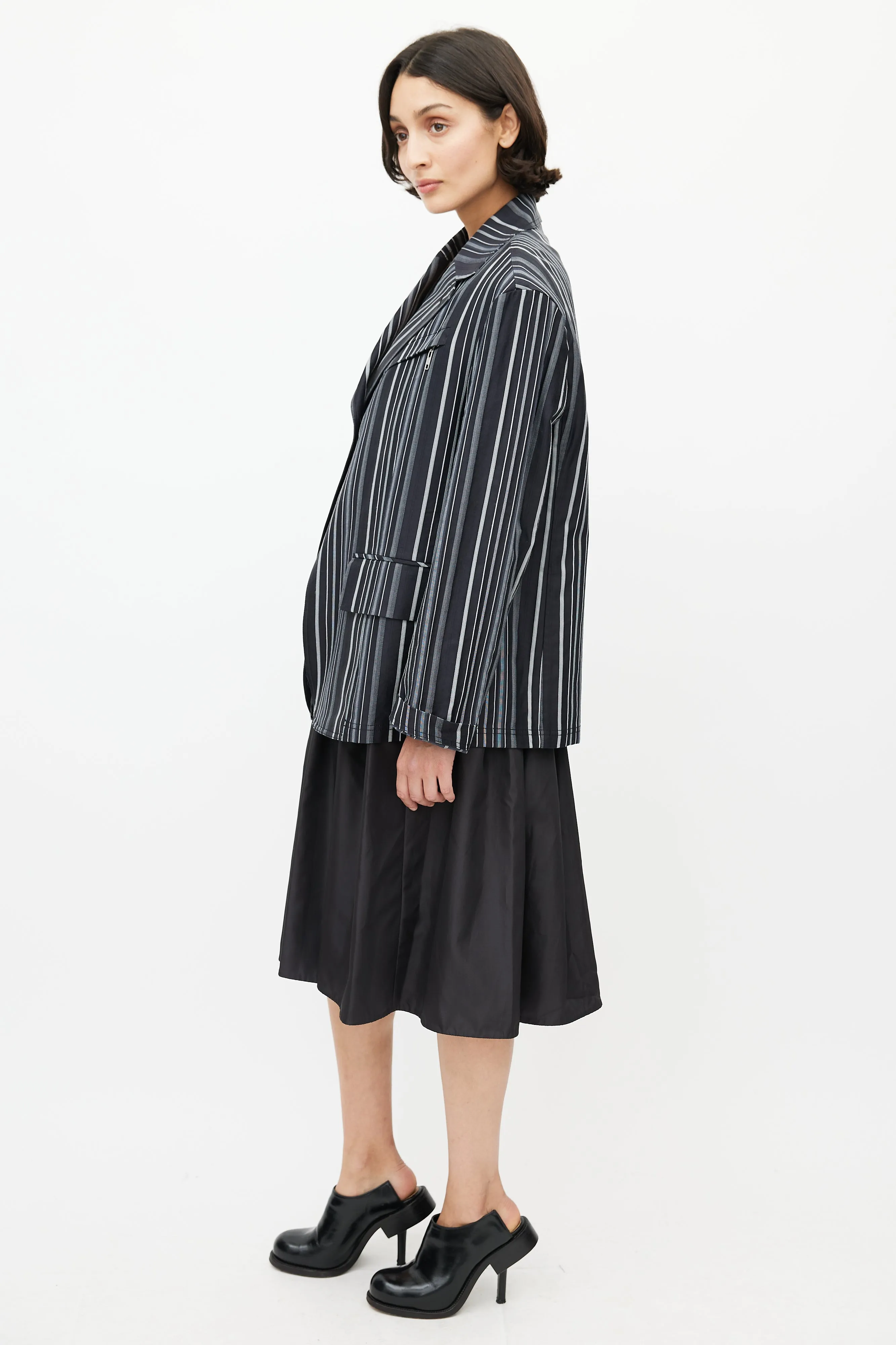 Black & White Pinstripe Blazer