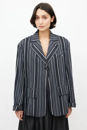 Black & White Pinstripe Blazer