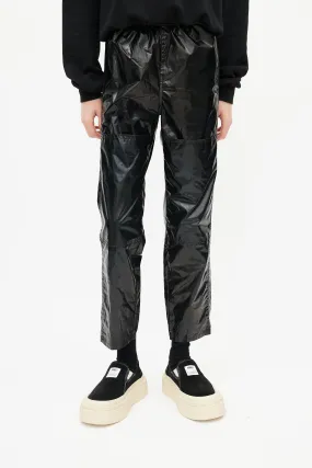 Black Coated Cropped Trouser