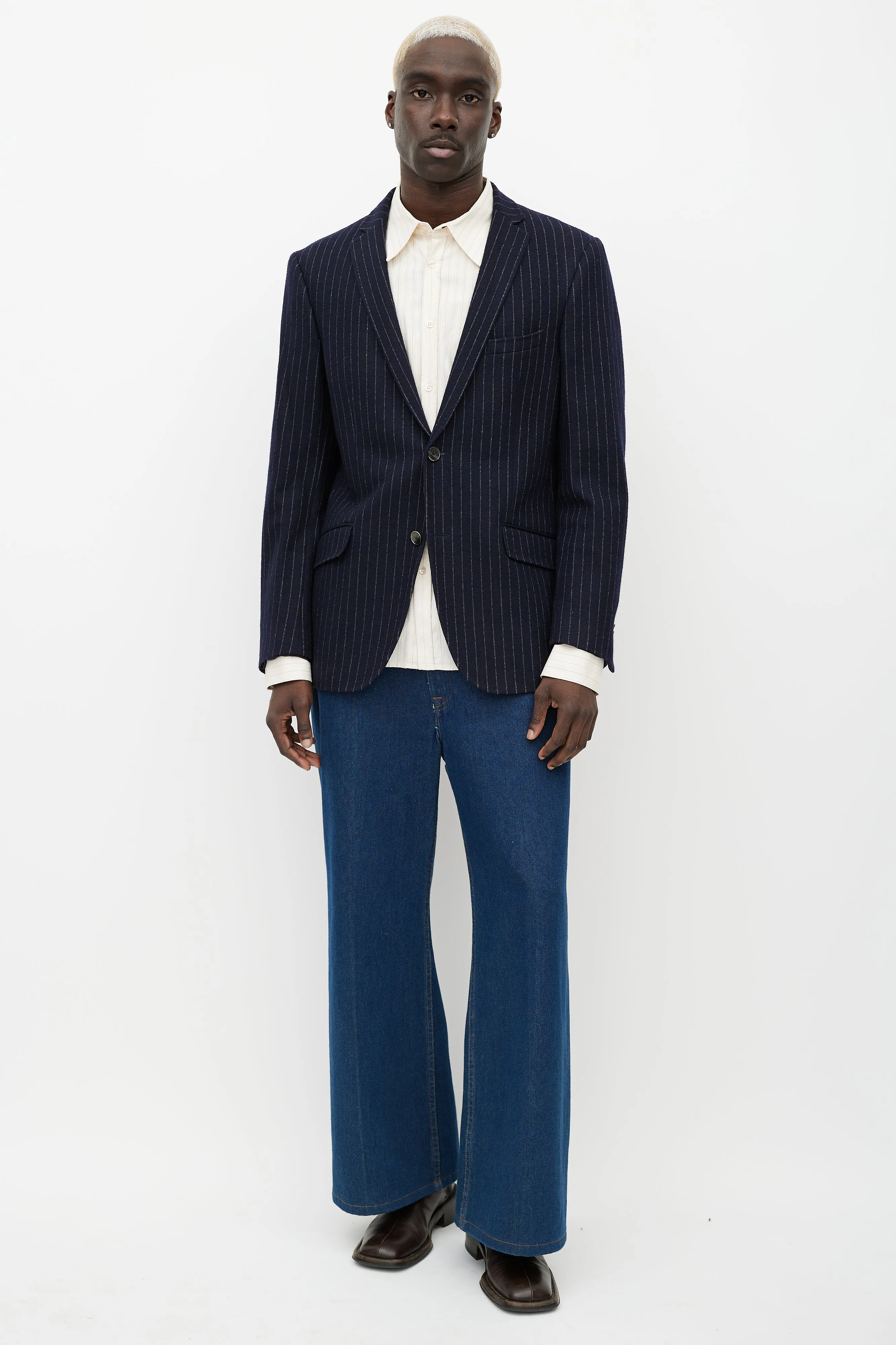 Blue & White Pinstripe Blazer