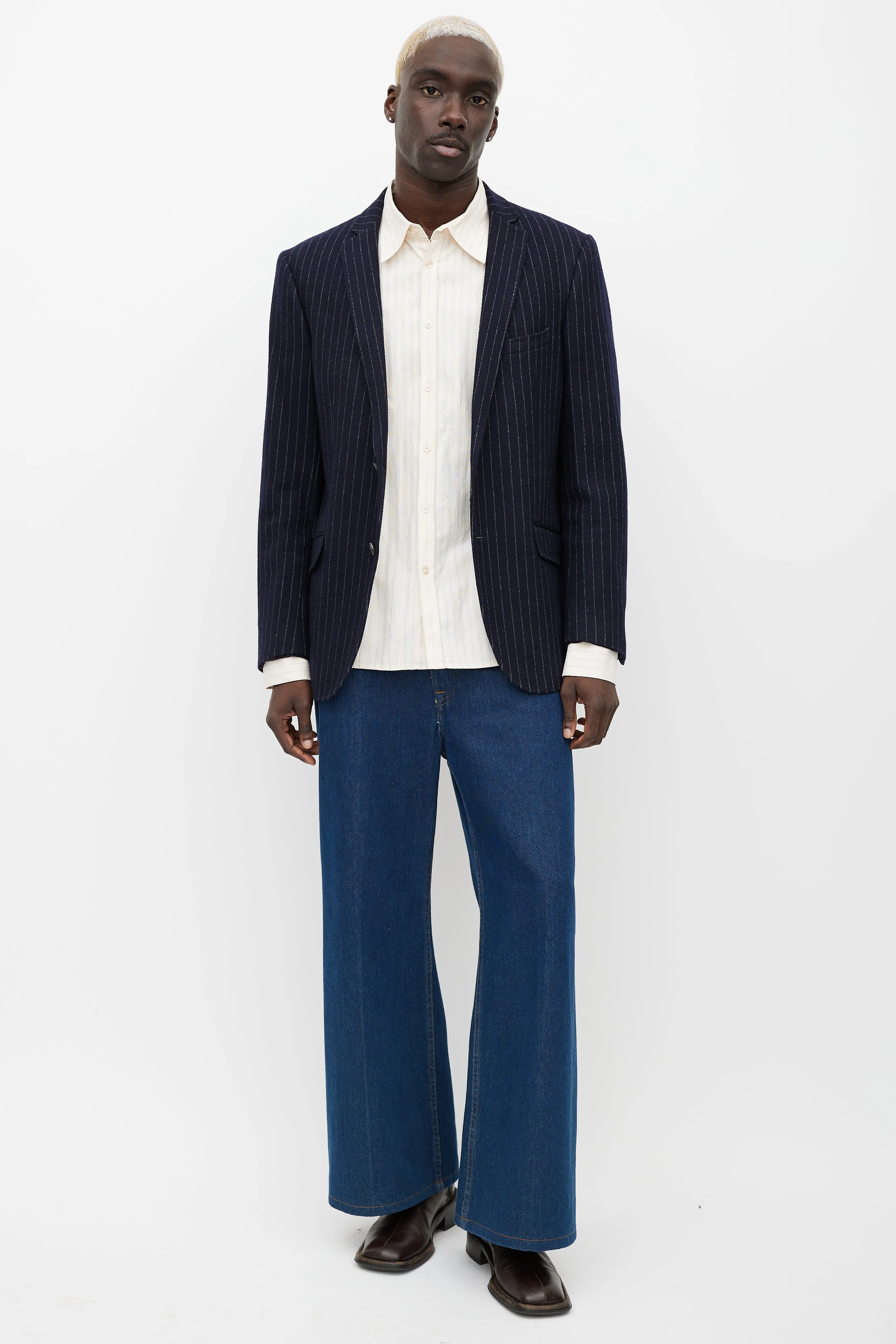 Blue & White Pinstripe Blazer