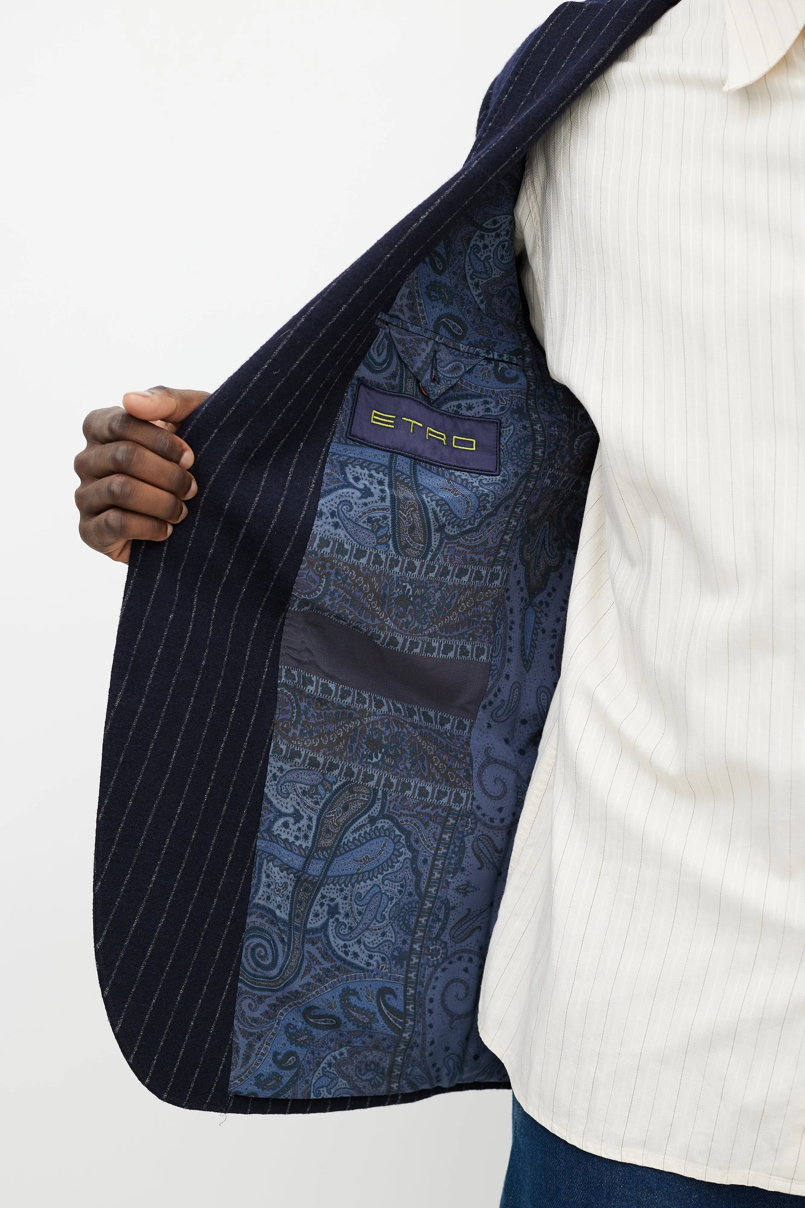 Blue & White Pinstripe Blazer