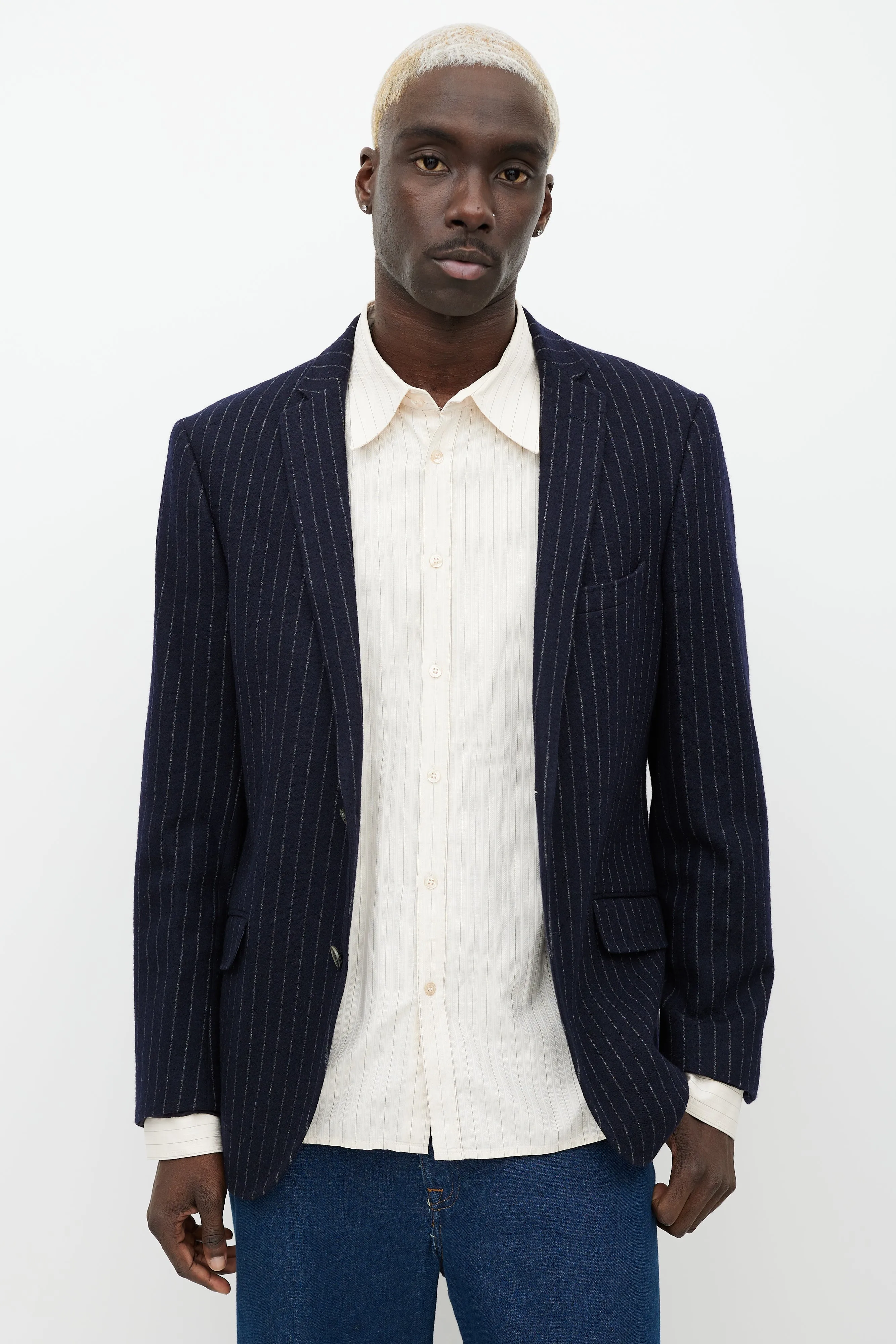 Blue & White Pinstripe Blazer