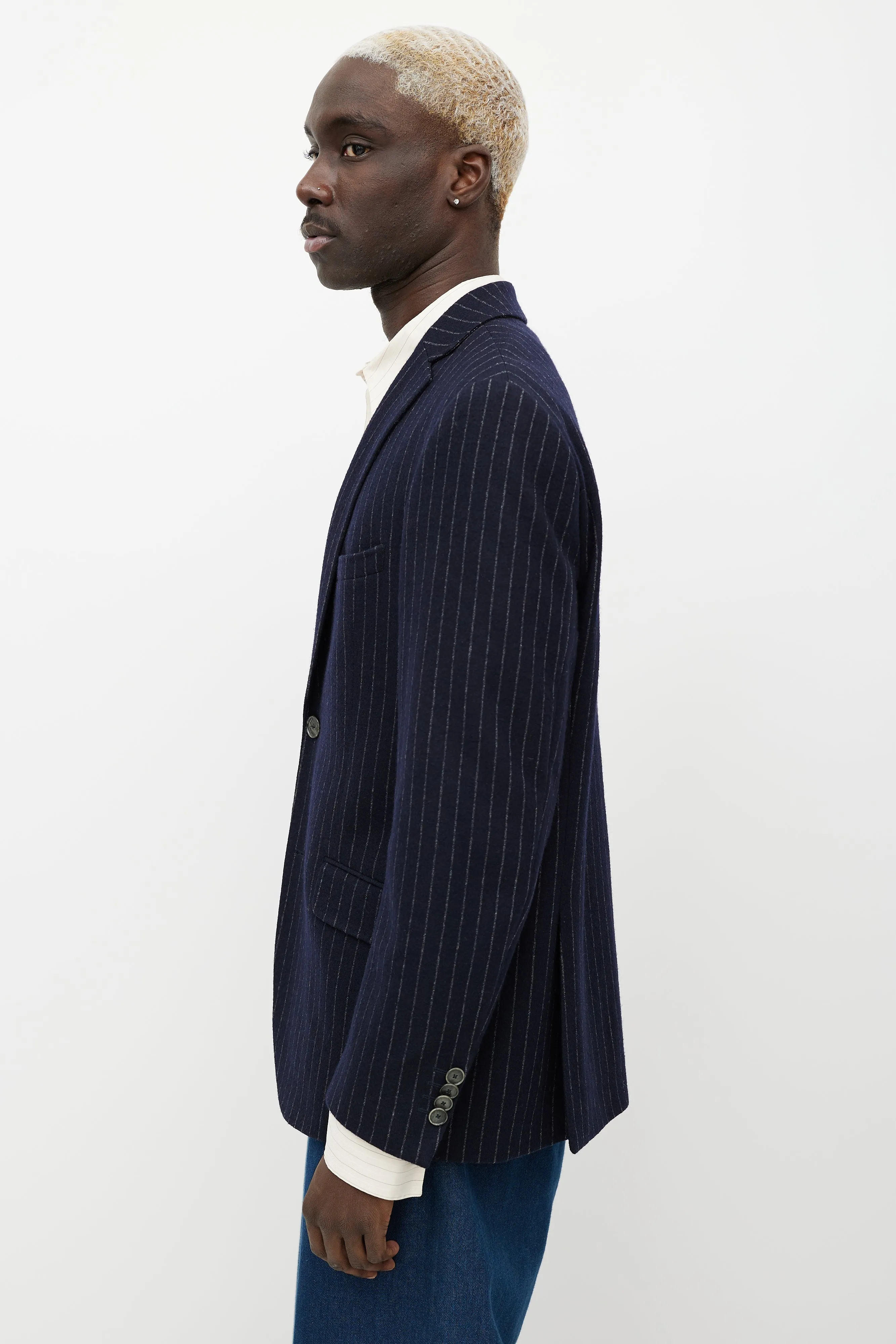 Blue & White Pinstripe Blazer