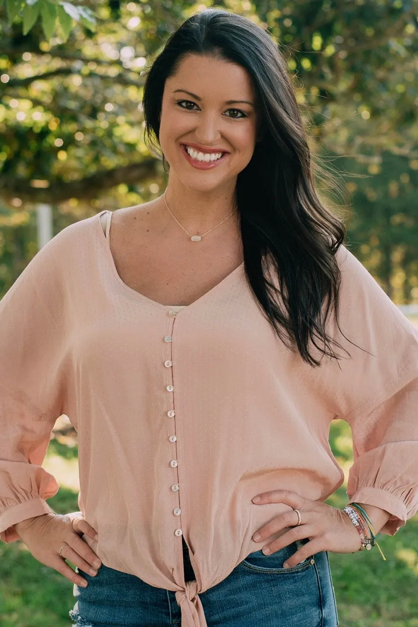 Blushing Babe Button Down Top
