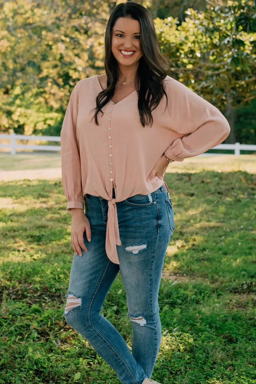 Blushing Babe Button Down Top