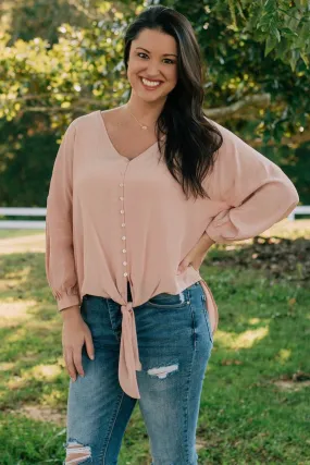 Blushing Babe Button Down Top