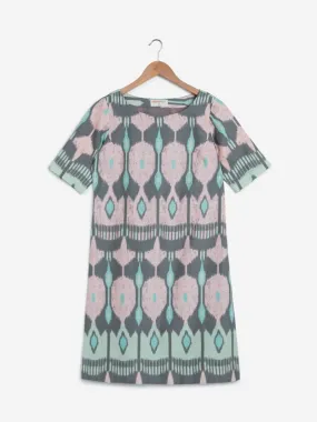 Bombay Paisley Grey Ikat Patterned Dress