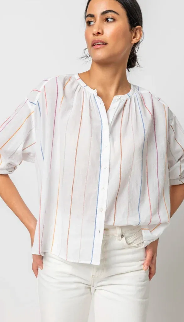 Bracelet Sleeve Shirred Blouse